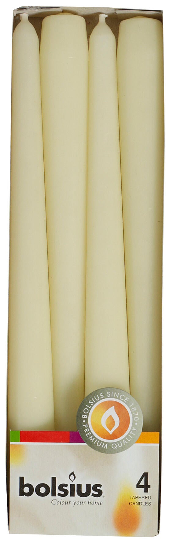 Świeca szpica kremowa 4 szt. Bolsius - 8