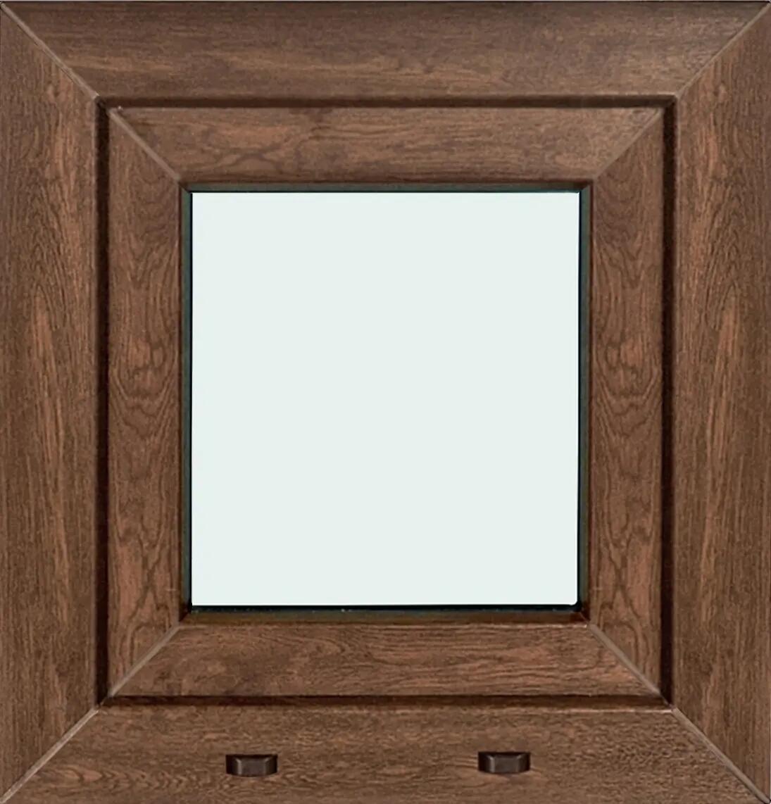 Okno PCV 2-szybowe fasadowe O1 Orzech 565x535 mm uchylne do wewnątrz