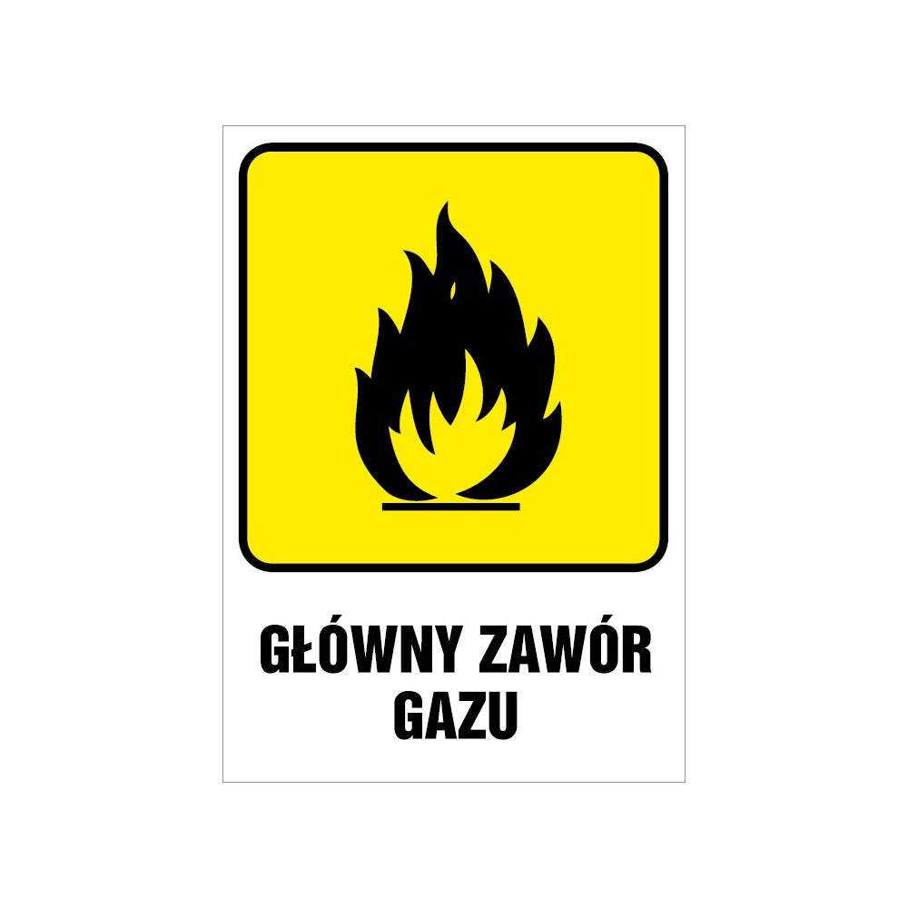 Tablica informacyjna 'Główny zawór gazu' 14.8x21 cm
