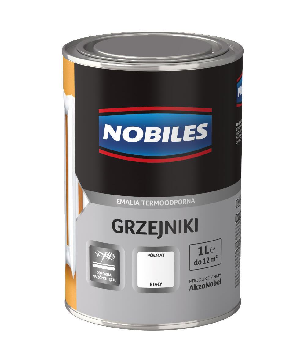 Emalia do grzejników termoodporna 1 l Biała NOBILES
