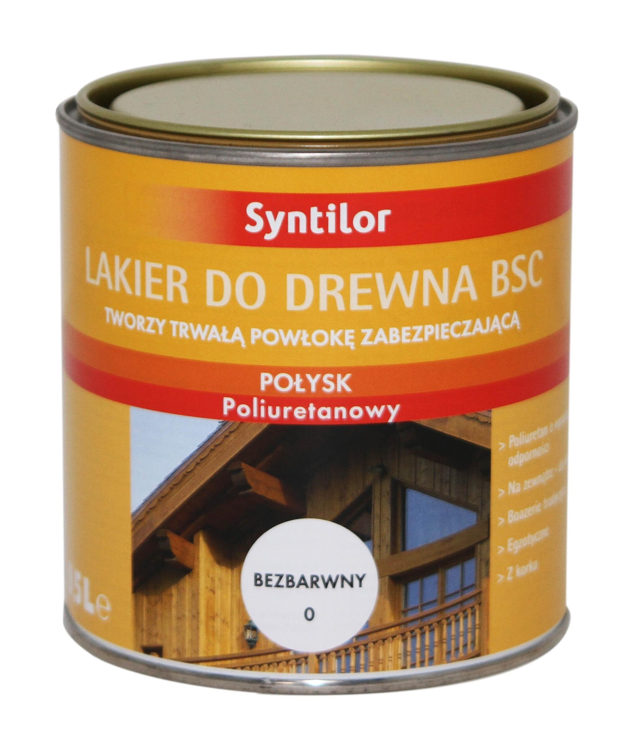 Lakier zewnętrzny do drewna BSC 0.25 l Bezbarwny Połysk SYNTILOR