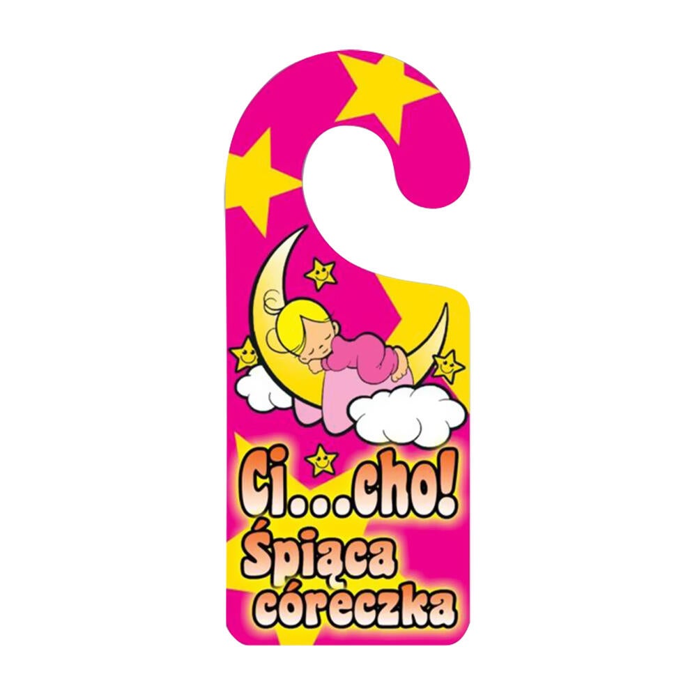 Zawieszka na klamkę 'Cicho śpiąca córeczka' 8x19 cm