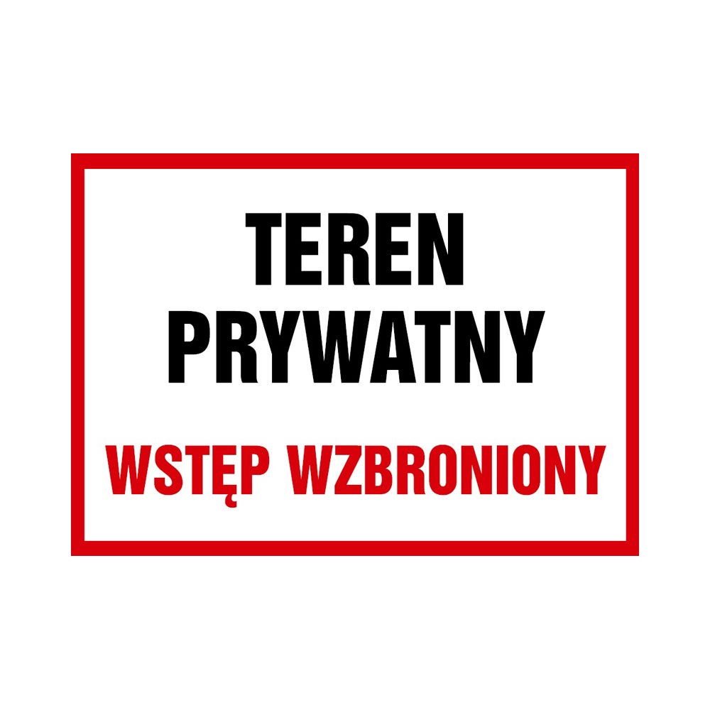 Tablica informacyjna 'Teren prywatny' 25x35 cm