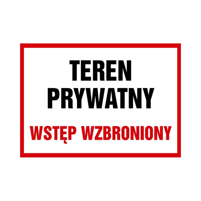 Tablica informacyjna 'Teren prywatny' 25x35 cm