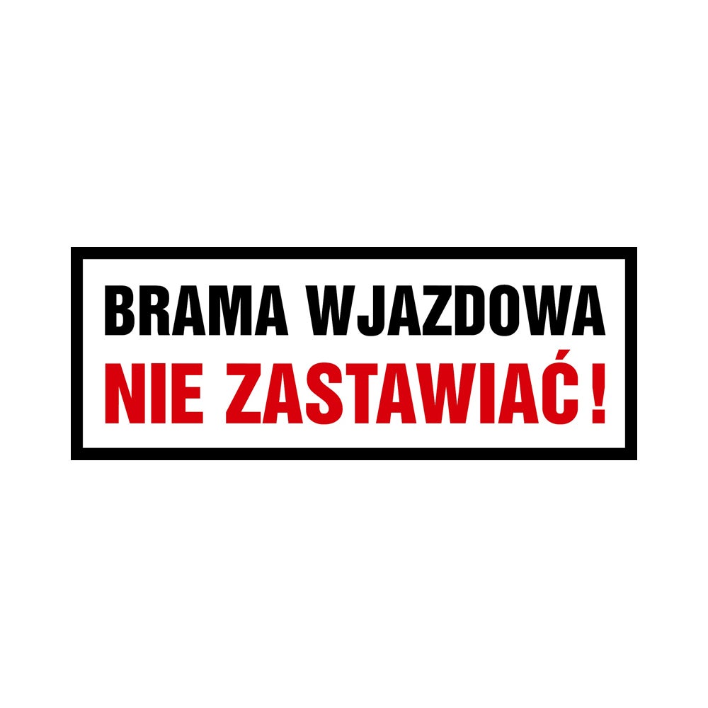 Znak informacyjny 'Brama wjazdowa' 40x20 cm