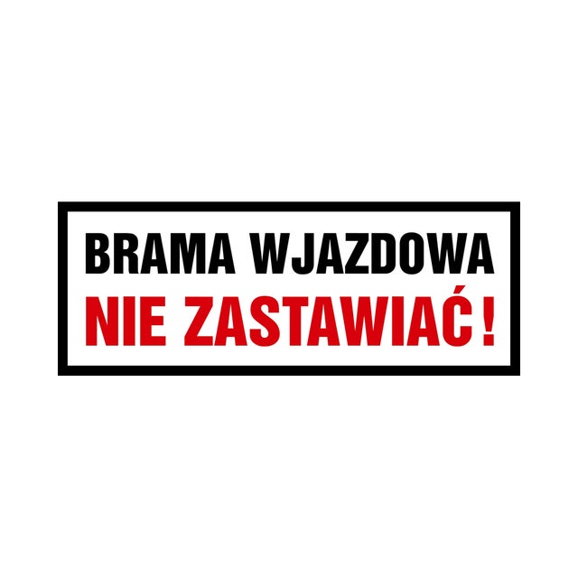 Znak informacyjny 'Brama wjazdowa' 40x20 cm