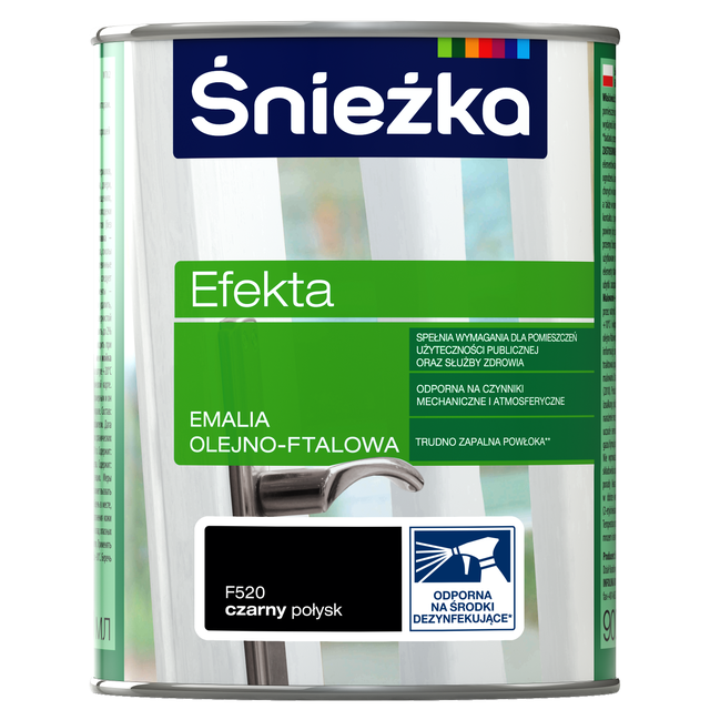 Emalia EFEKTA 0.9 l Czarny Połysk ŚNIEŻKA
