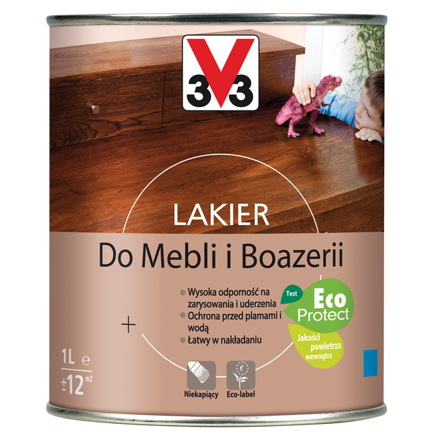Lakier DO MEBLI I BOAZERII 1 l Dąb średni Satyna V33