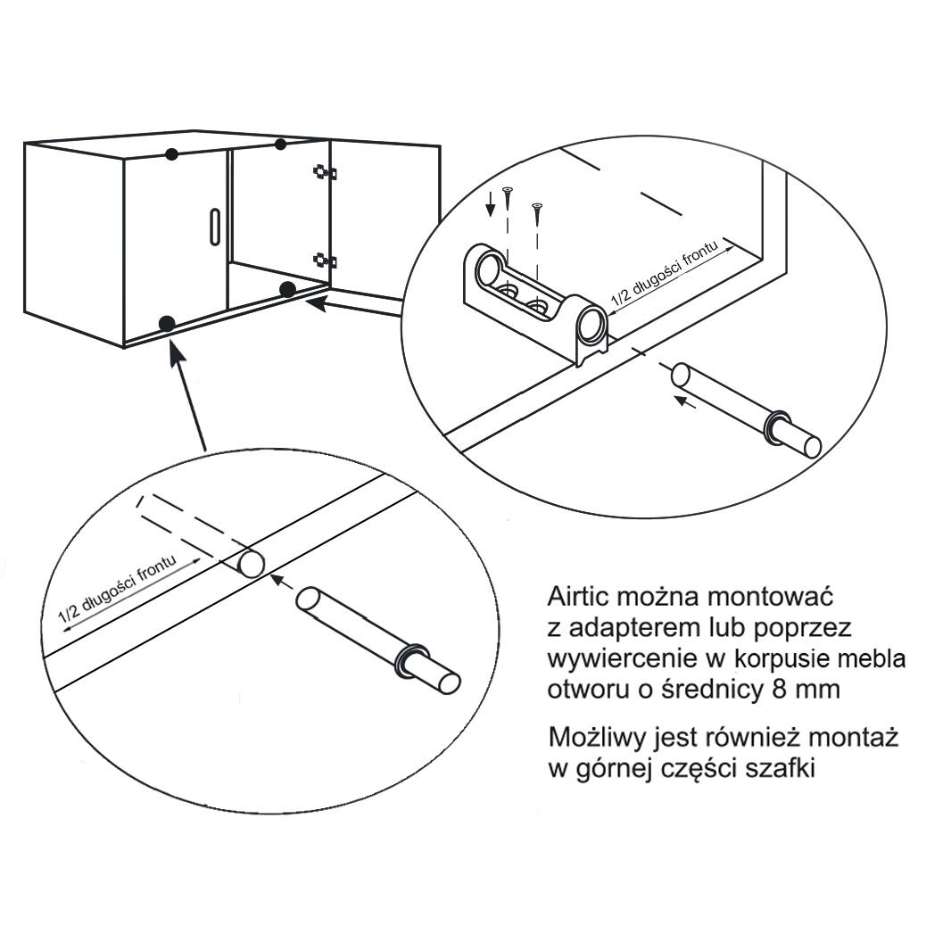 Amortyzator meblowy 1 x 1 x 4 cm szary 4 szt. Airtic - 3