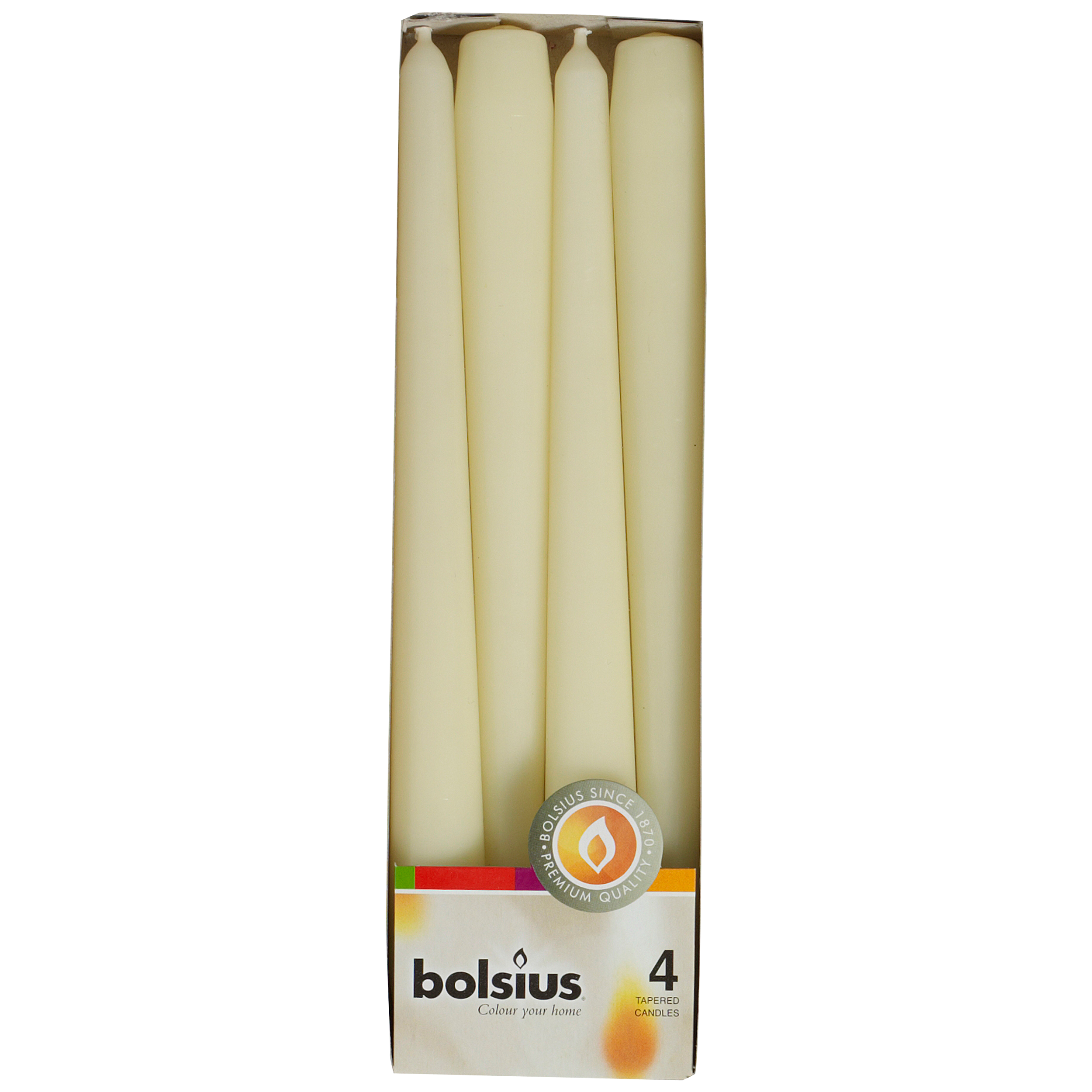 Świeca szpica kremowa 4 szt. Bolsius - 7