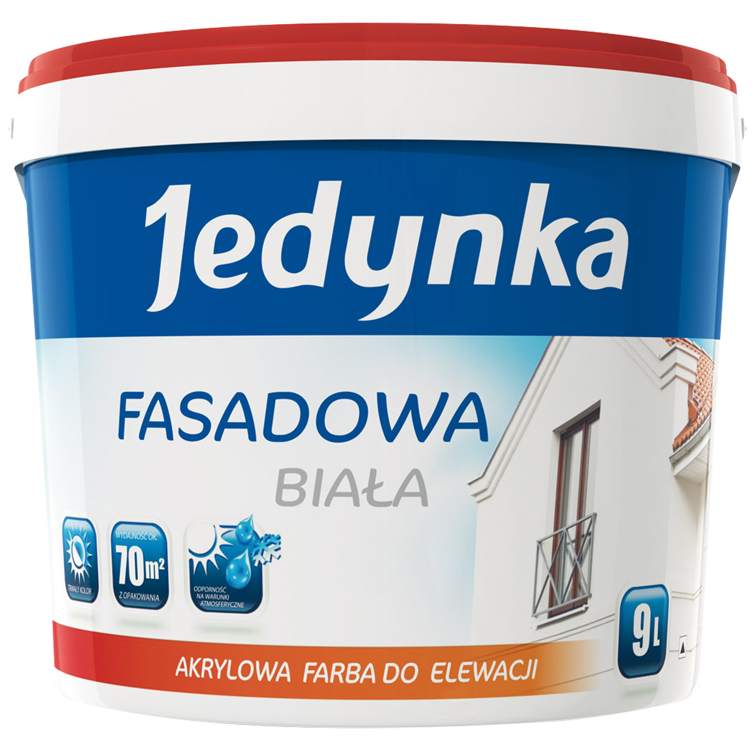 Farba do elewacji Jedynka Fasadowa 9 l Baza biała