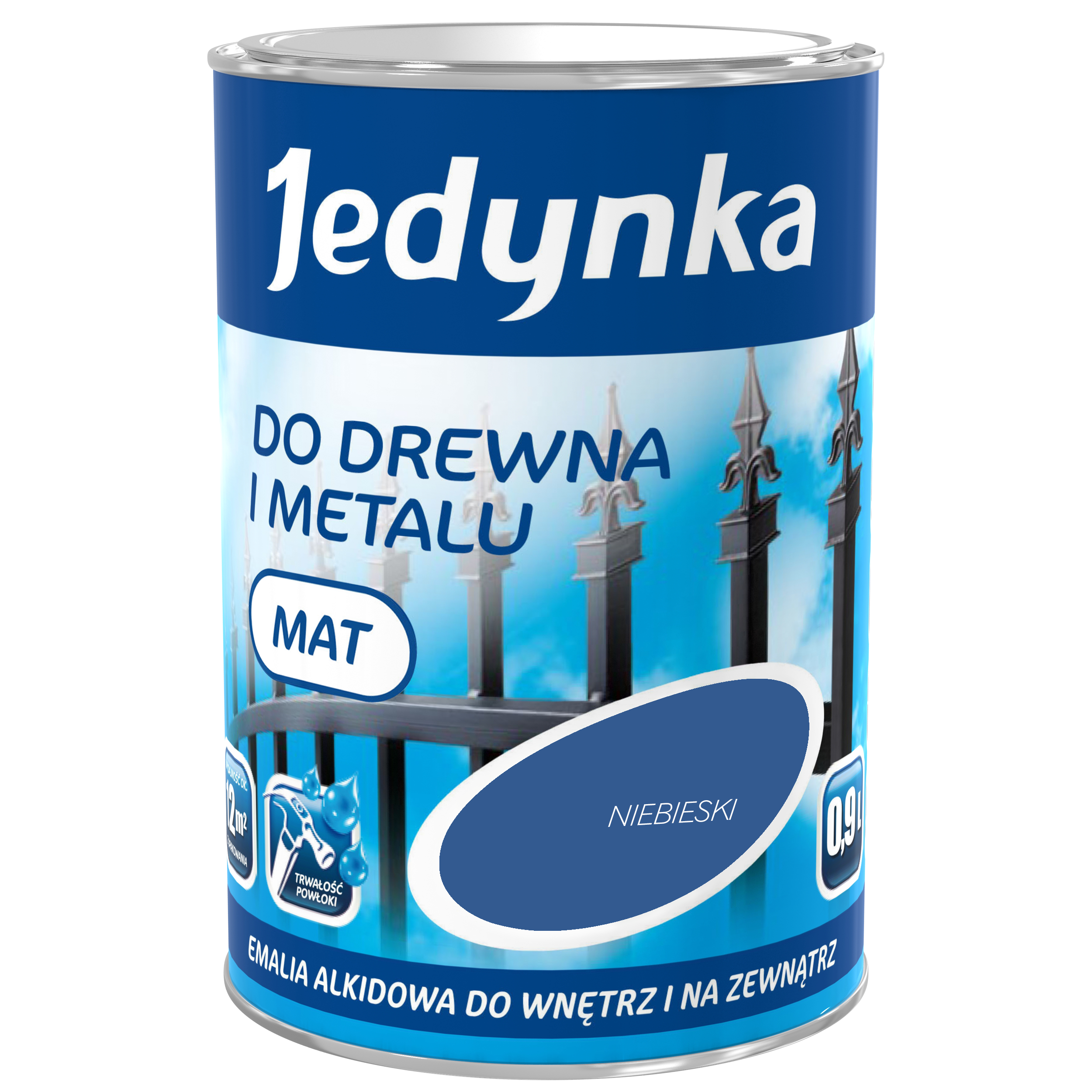 Emalia DO DREWNA I METALU 0.9 l Niebieski Mat JEDYNKA