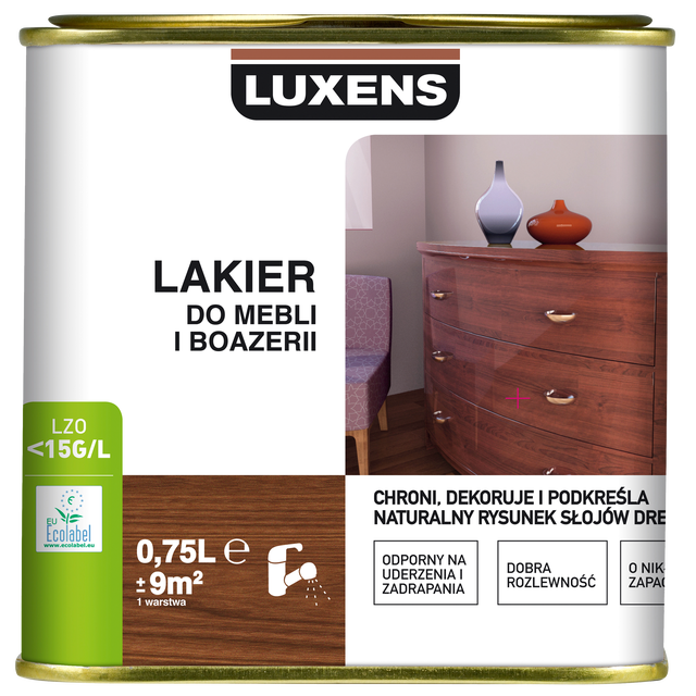 Lakier do mebli i boazerii 0.75 l Bezbarwny Mat Luxens