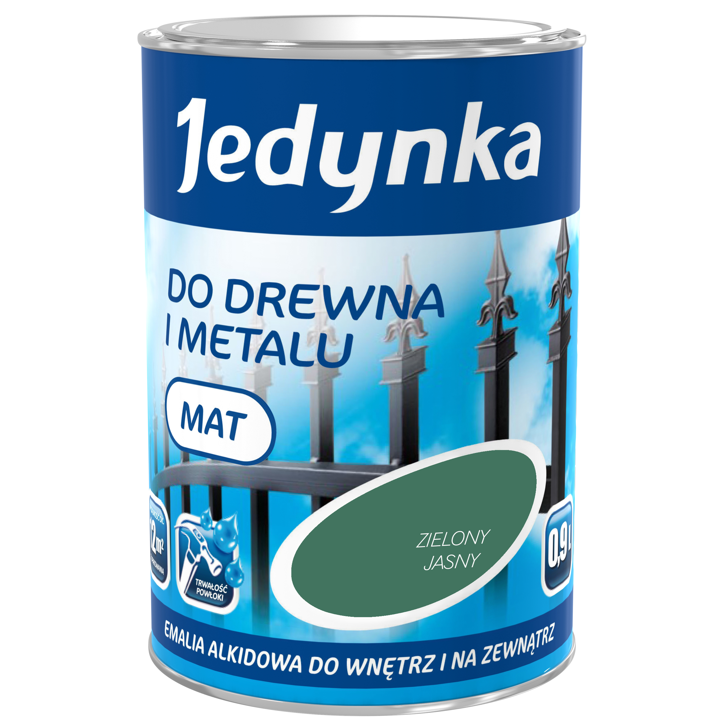 Emalia DO DREWNA I METALU 0.9 l Zielony jasny Mat JEDYNKA