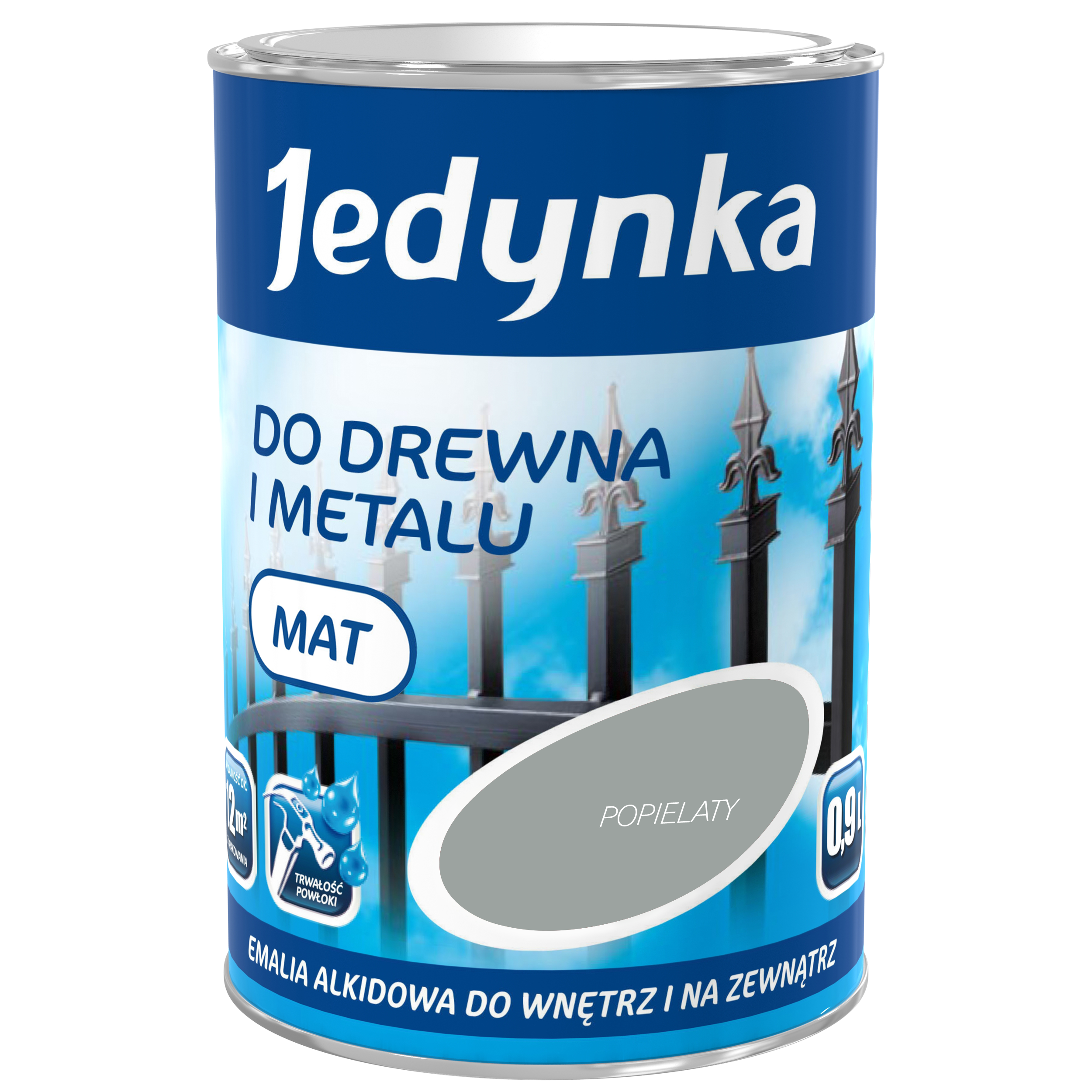 Emalia DO DREWNA I METALU 0.9 l Popielaty Mat JEDYNKA