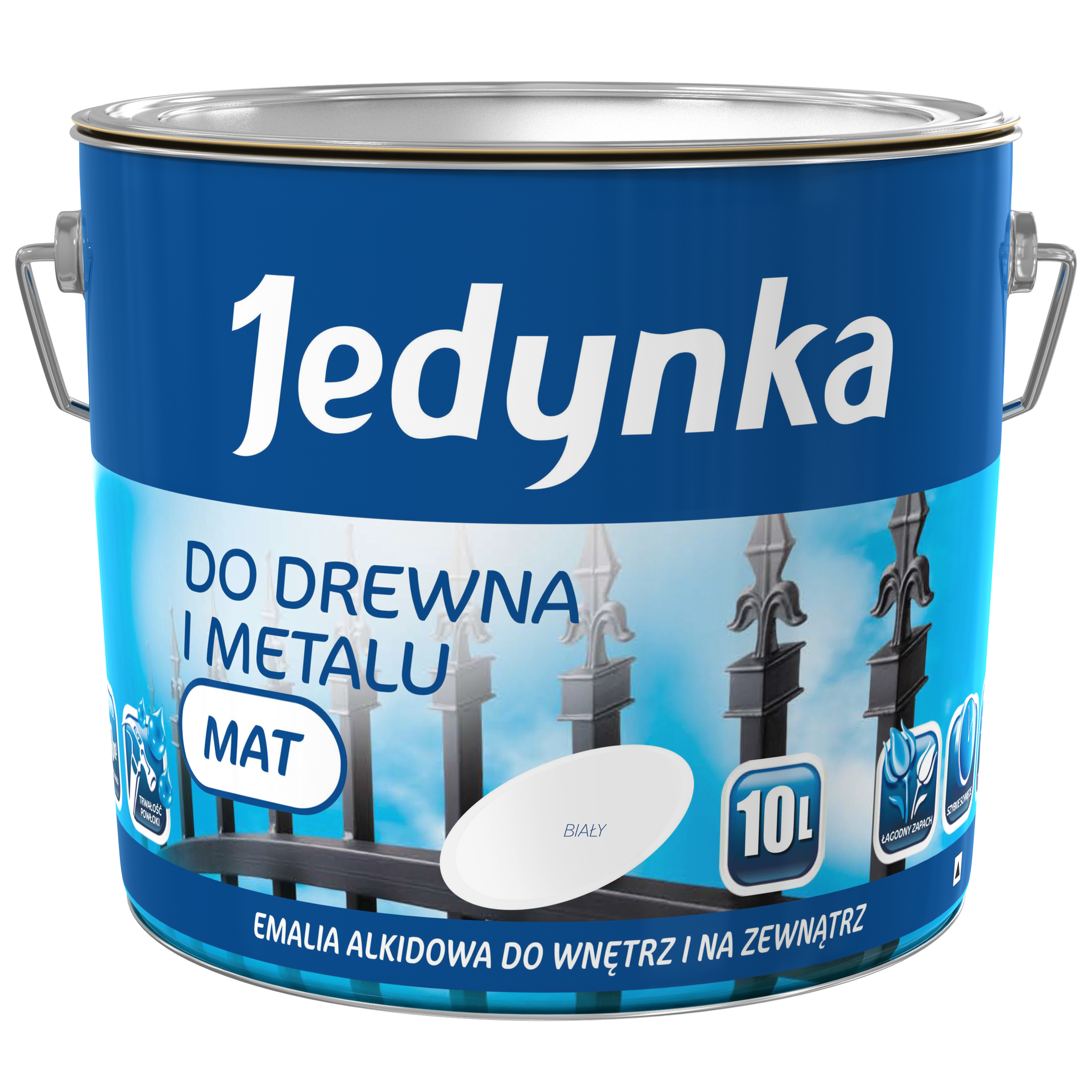 Emalia DO DREWNA I METALU 10 l Biały Mat JEDYNKA