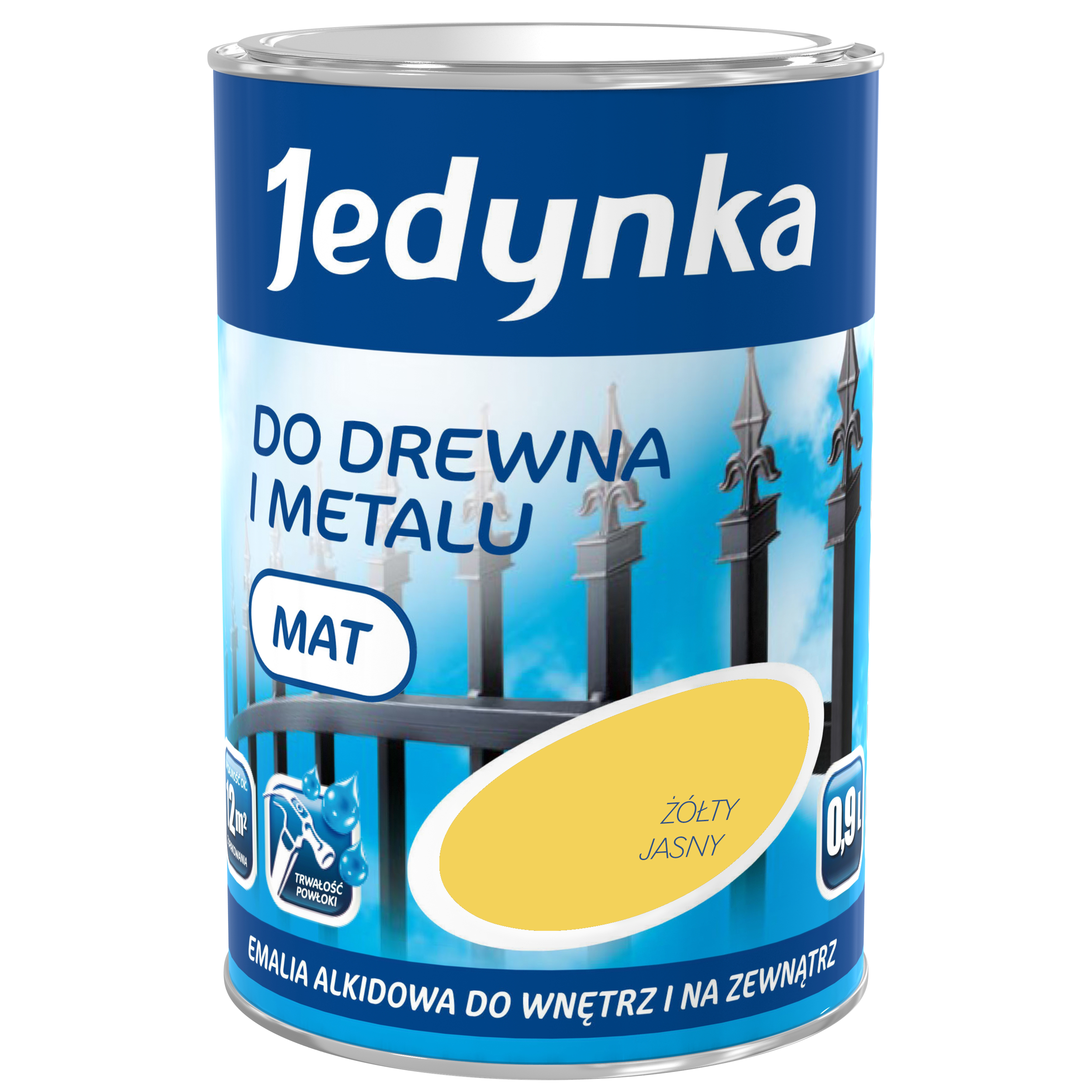 Emalia DO DREWNA I METALU 0.9 l Żółty jasny Mat JEDYNKA