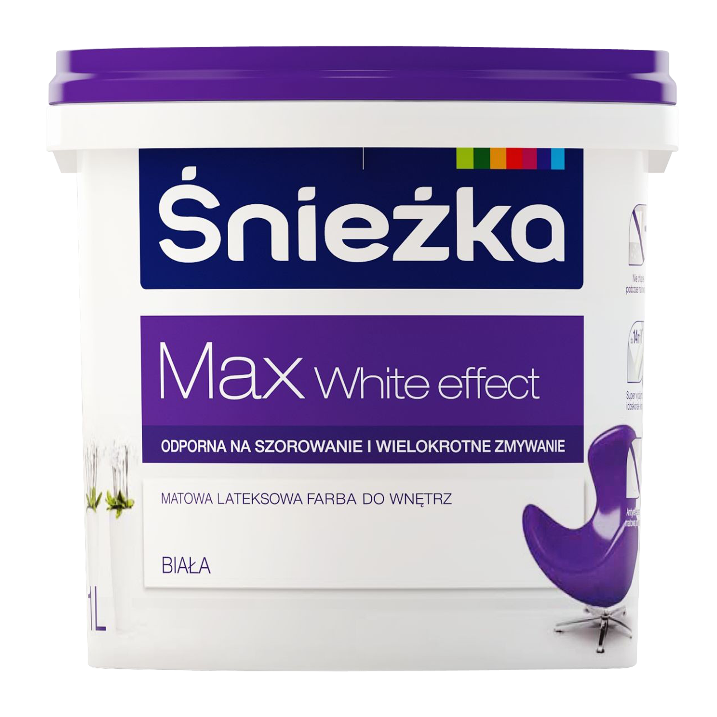Farba Śnieżka Max White Effect Biały 1 l