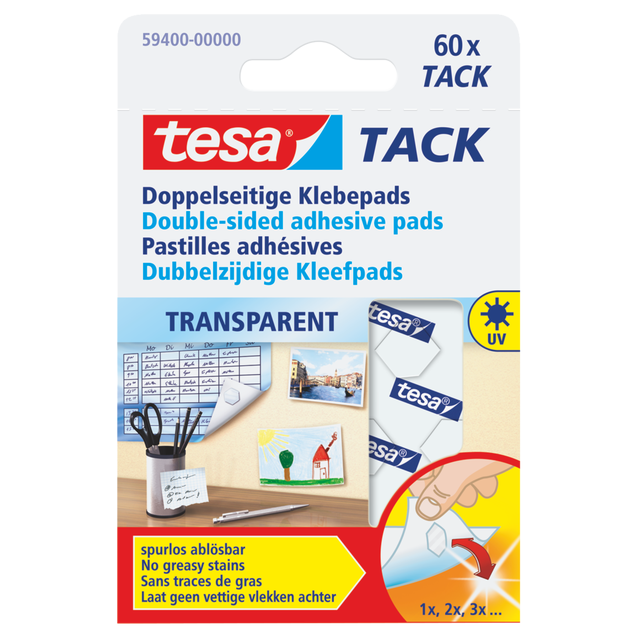 Płatki mocujące dwustronne Tack 60 szt. Tesa