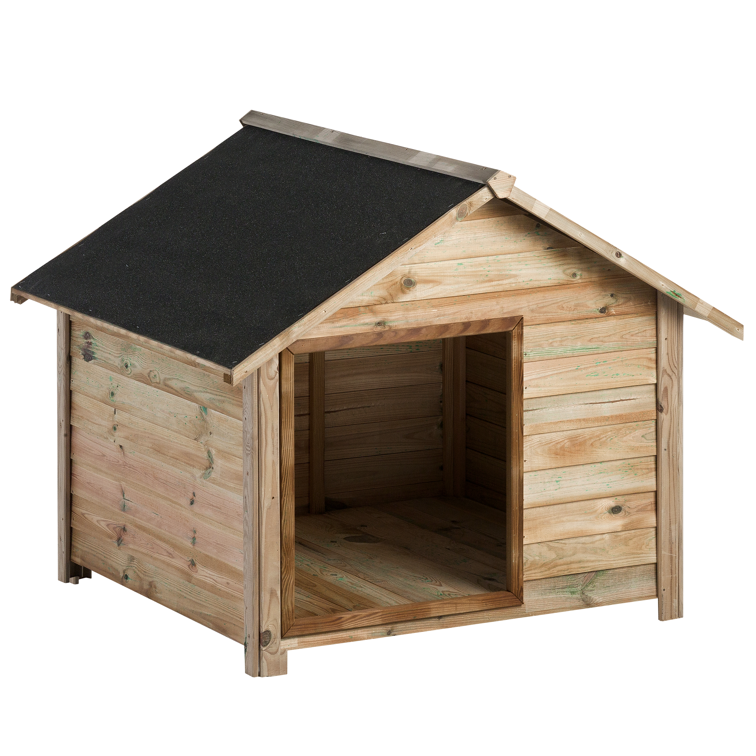 Caseta para perro de madera marrón 120x100x114 cm