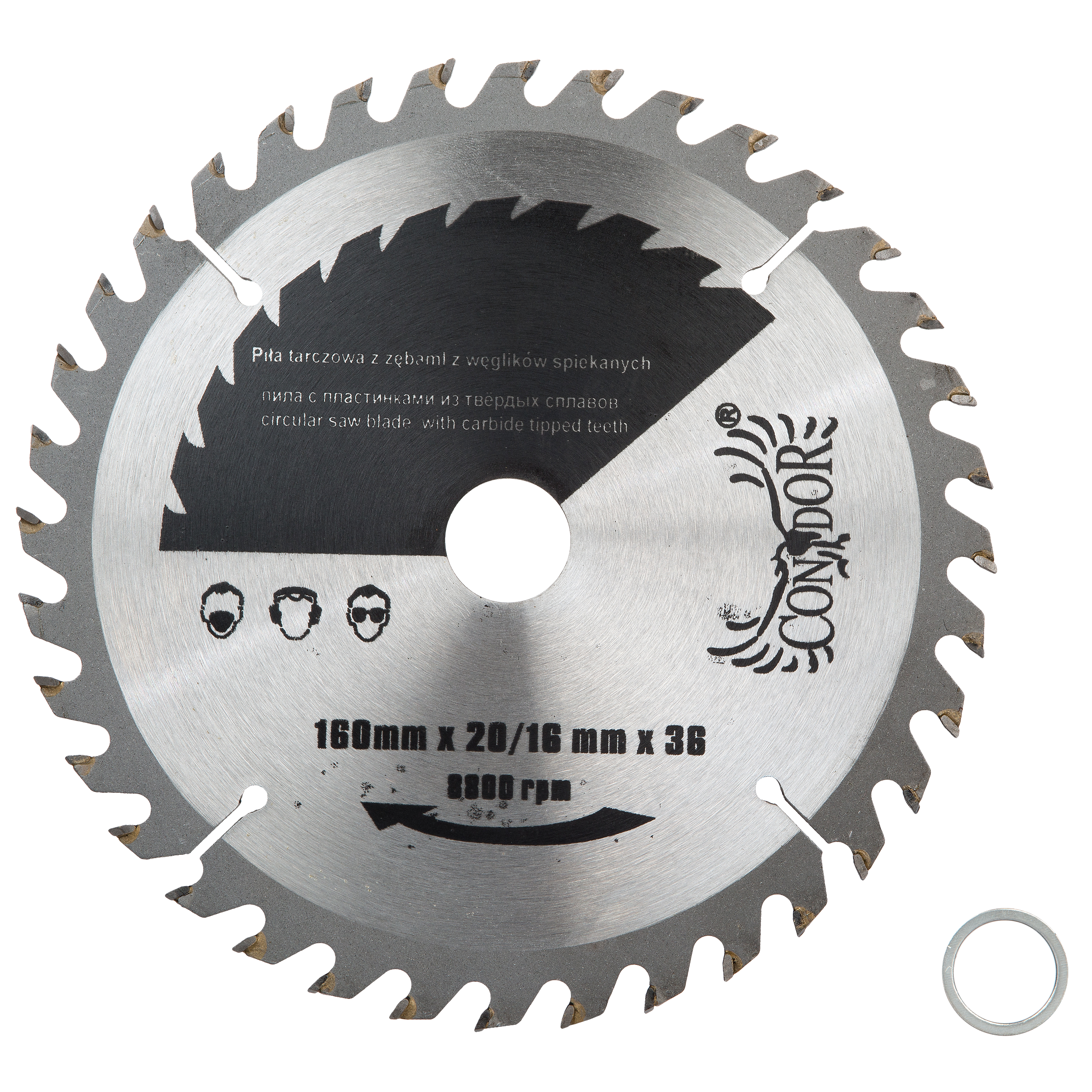 Tarcza do cięcia drewna widiowa 160x20mm, 36T DREL
