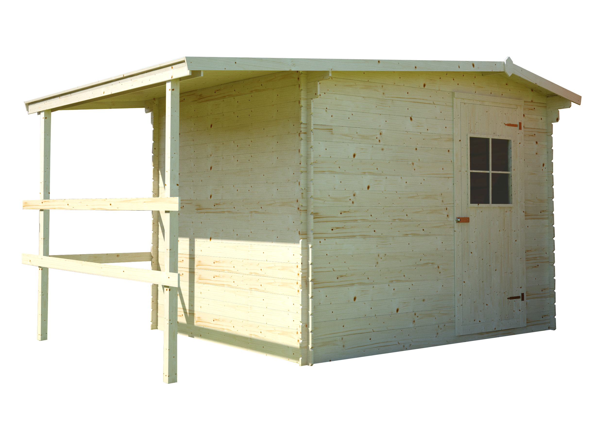 Domek narzędziowy drewniany z drewutnią Soleo 350x270x225cm Megiw