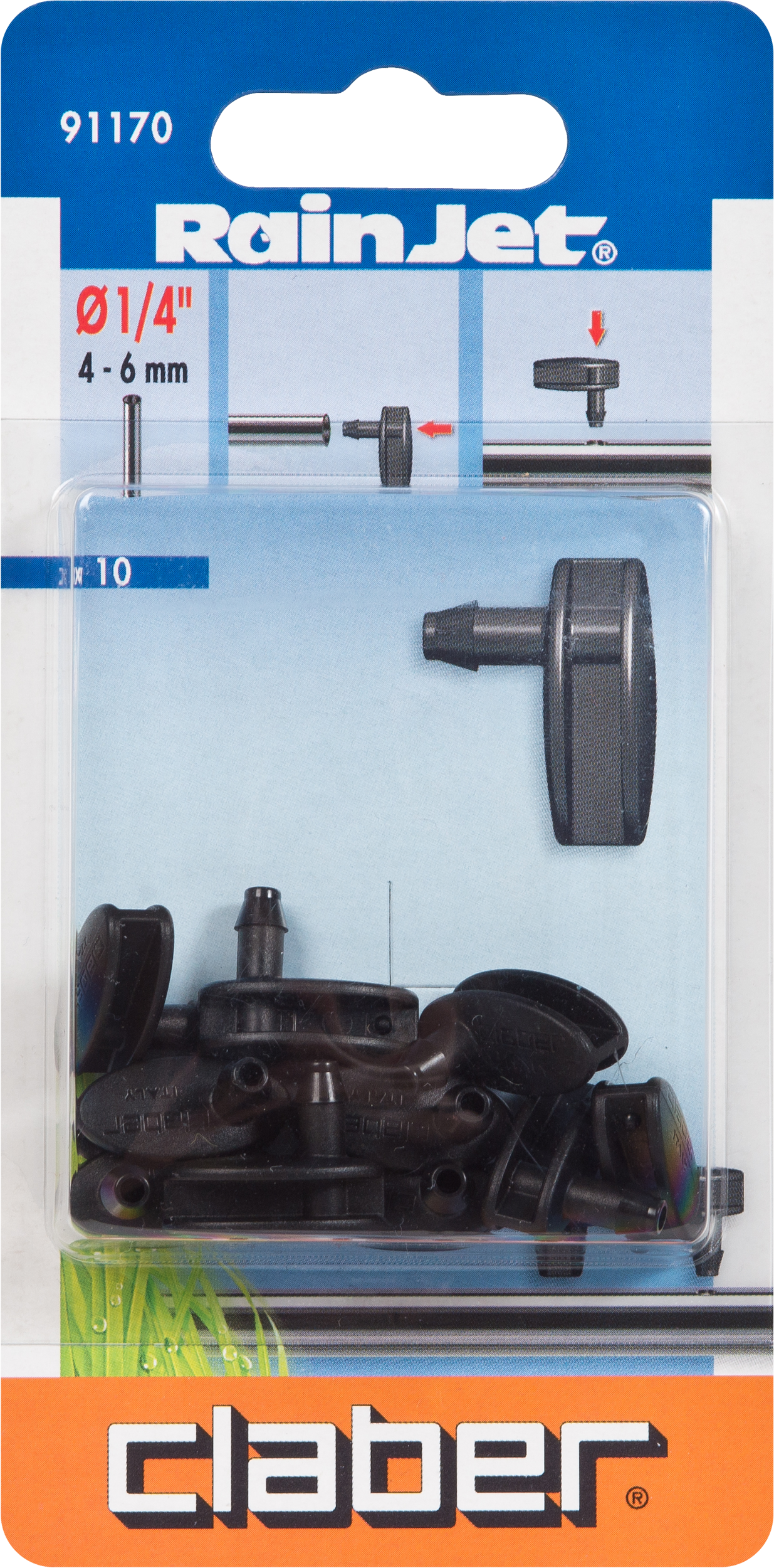 Tappo per irrigazione CLABER tubo/foro in abs adatto a tubi di ⌀ 16 mm, 10 pezzi - 8