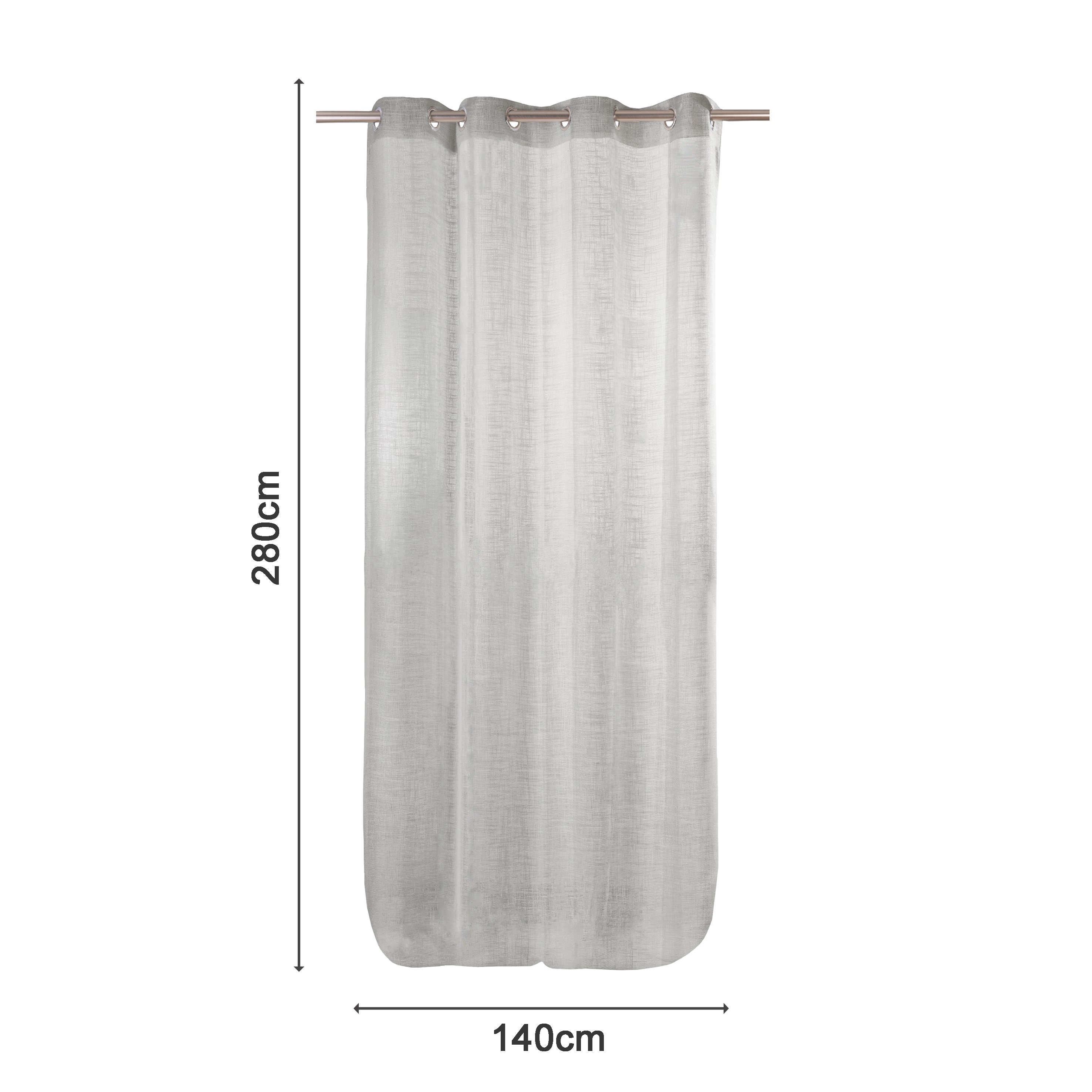 Zasłona Amina szara 140 X 280 cm na przelotkach Inspire - 3