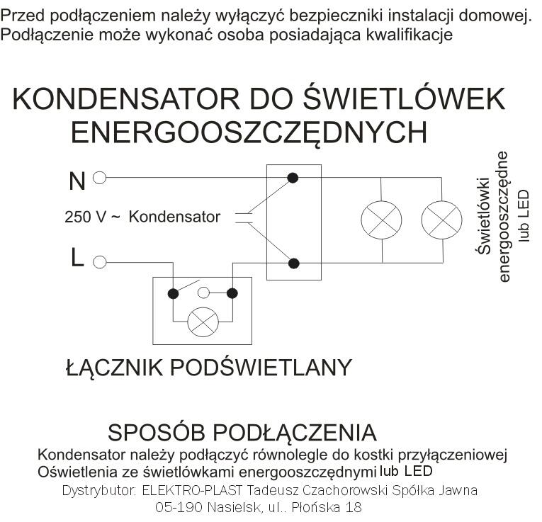 Kondensator do świetlówek energooszczędnych 142303 - 00 ELEKTRO-PLAST - 2