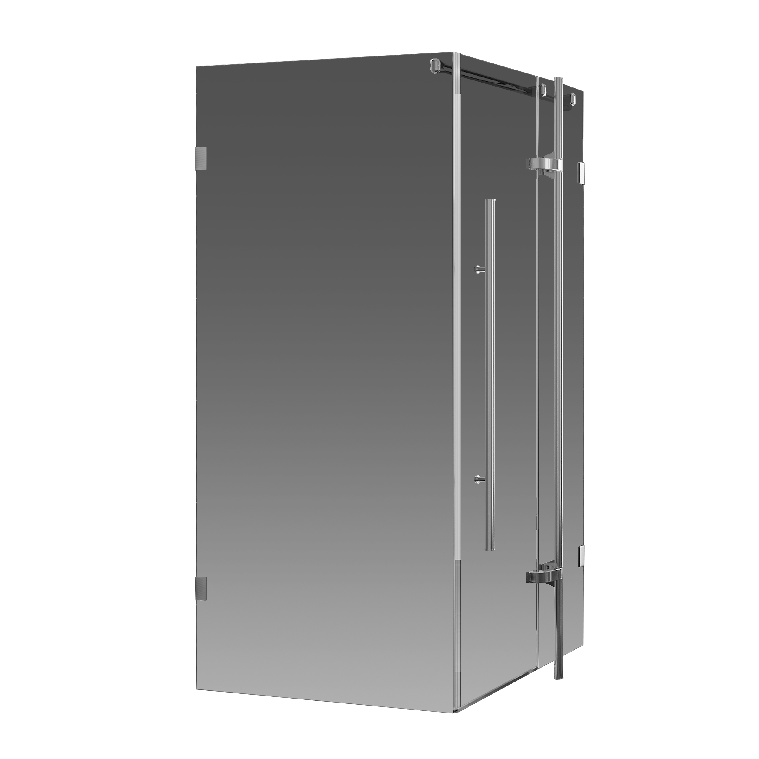 Kabina prysznicowa kwadratowa Ferra 90 x 90 x 190 cm chrom szkło grafitowe Wellneo