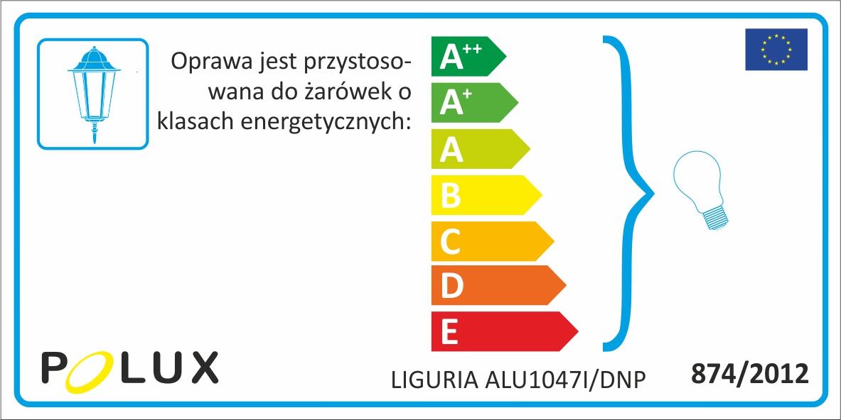 Kinkiet zewnętrzny LIGURIA IP44 sstare złoto E27 POLUX - 5