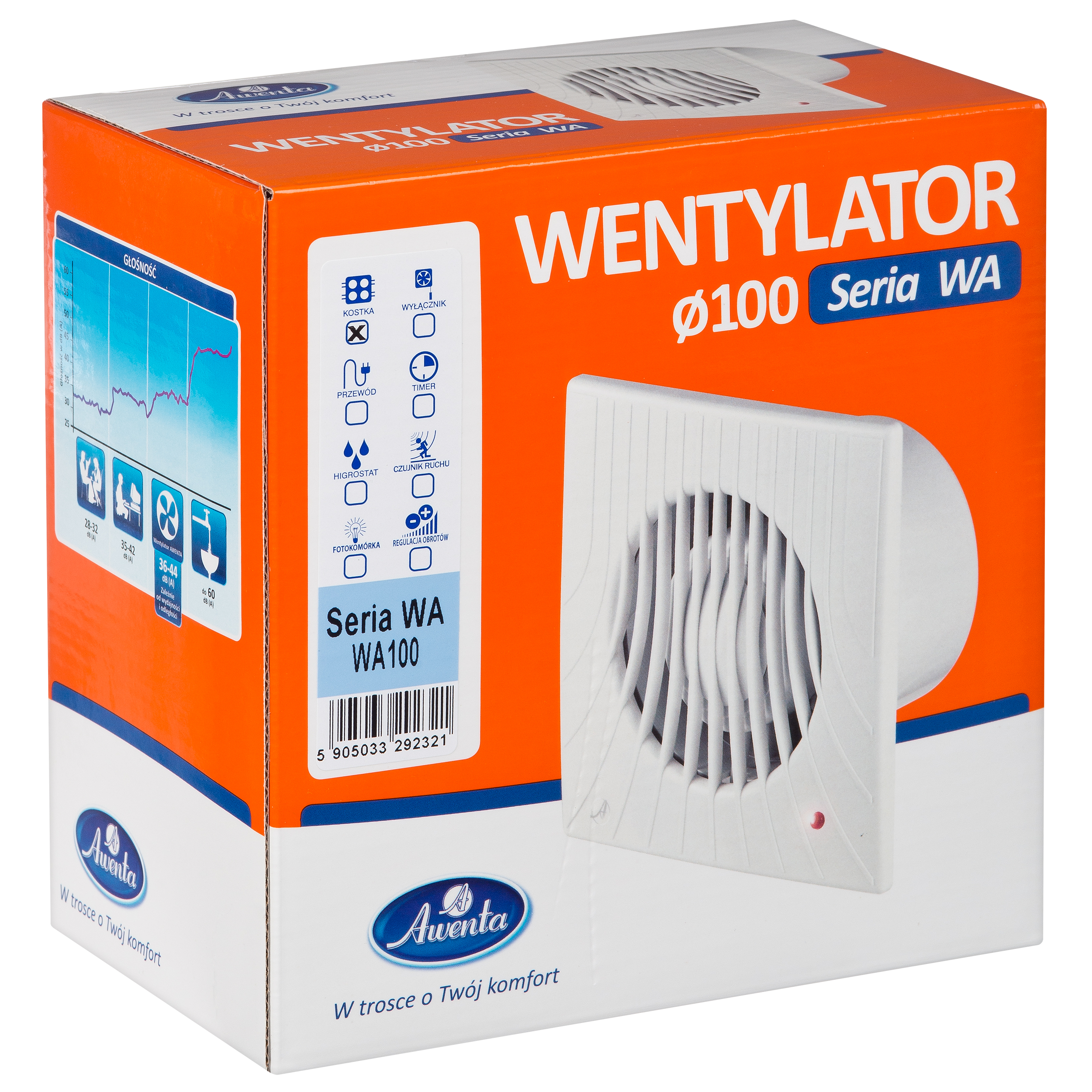 Wentylator wyciągowy WA100 100 mm AWENTA - 4