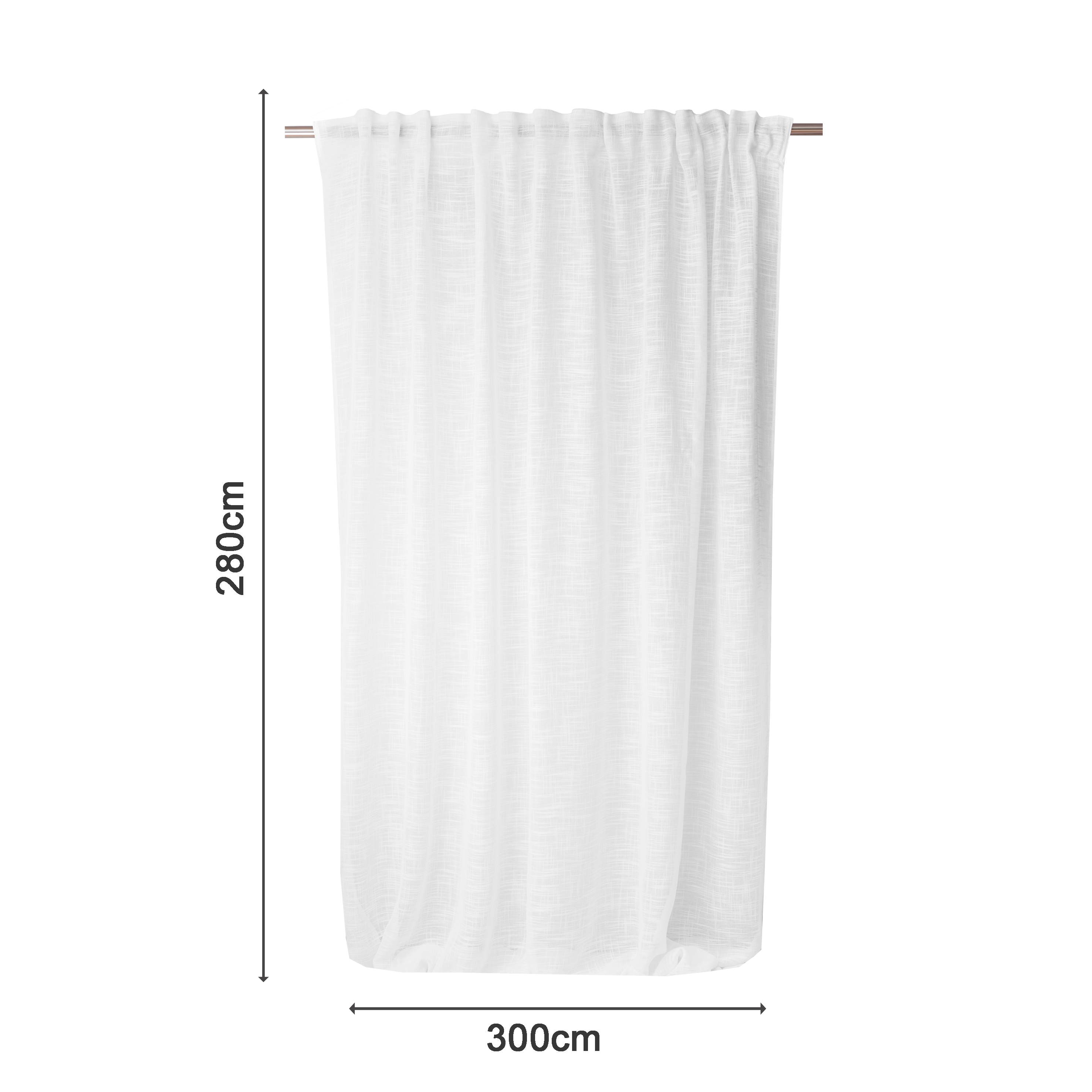 Voilage semi-transparent, Amina, blanc H.280 x l.300 cm INSPIRE - 2