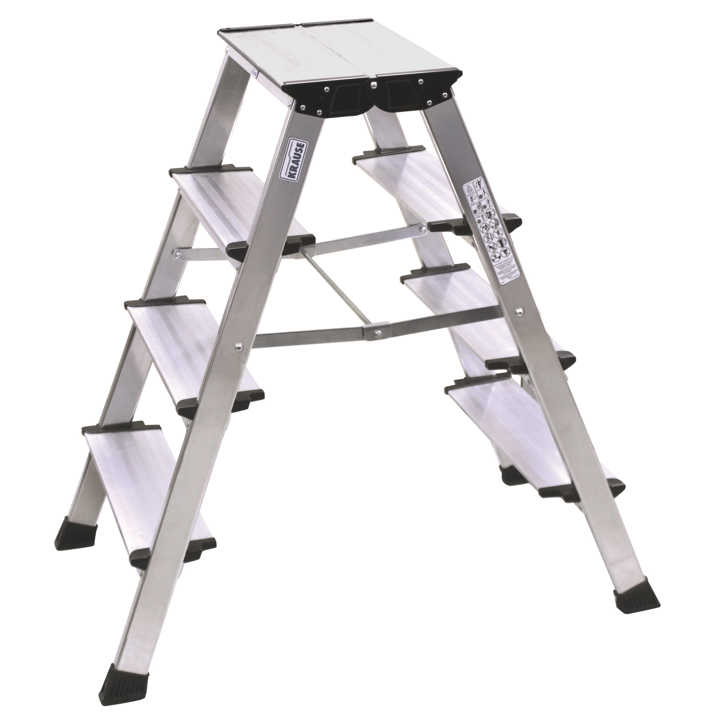 Drabina aluminiowa 4 stopnie 2-stronna Treppo Krause