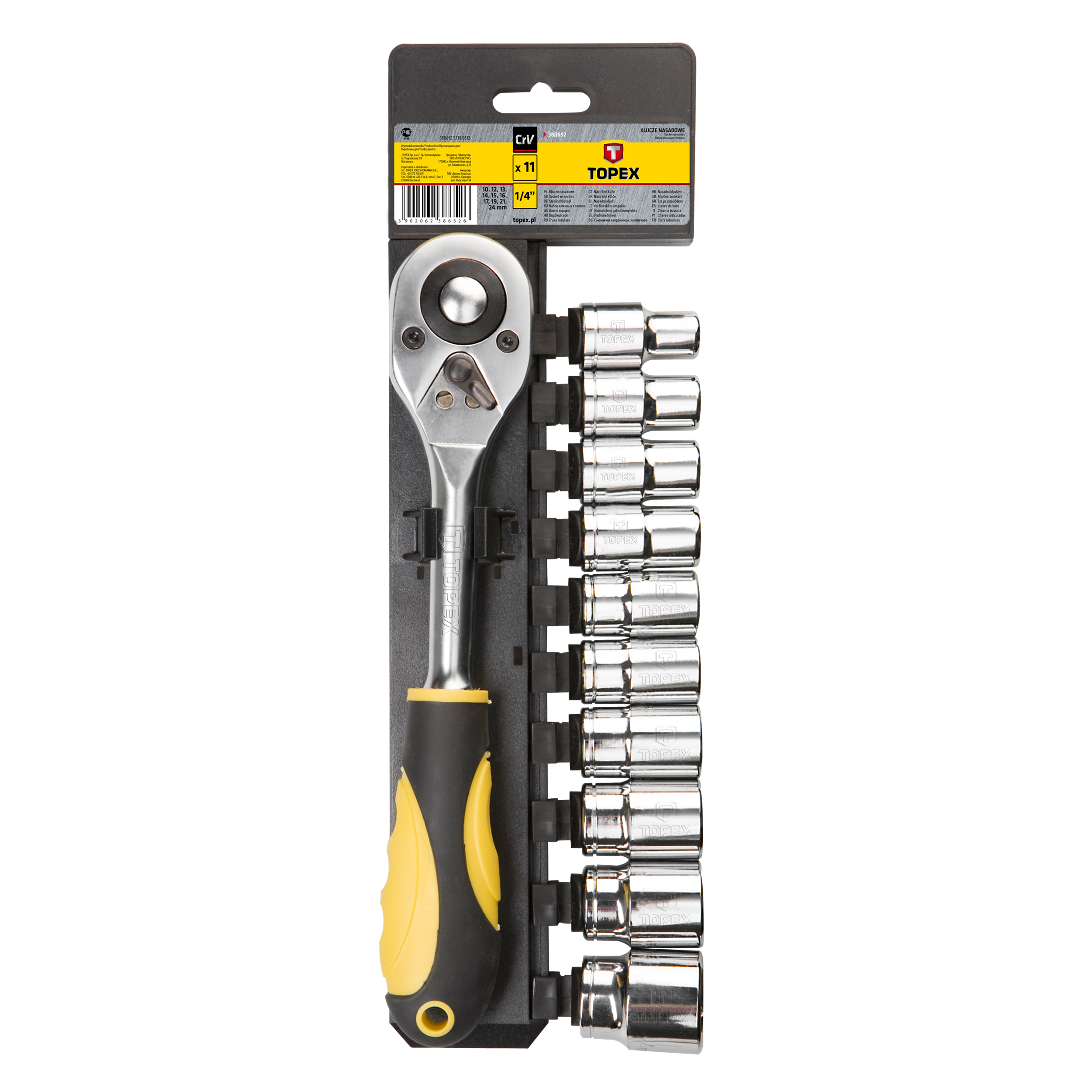 Zestaw kluczy nasadowych 1/2" 38D652 11 szt. Topex