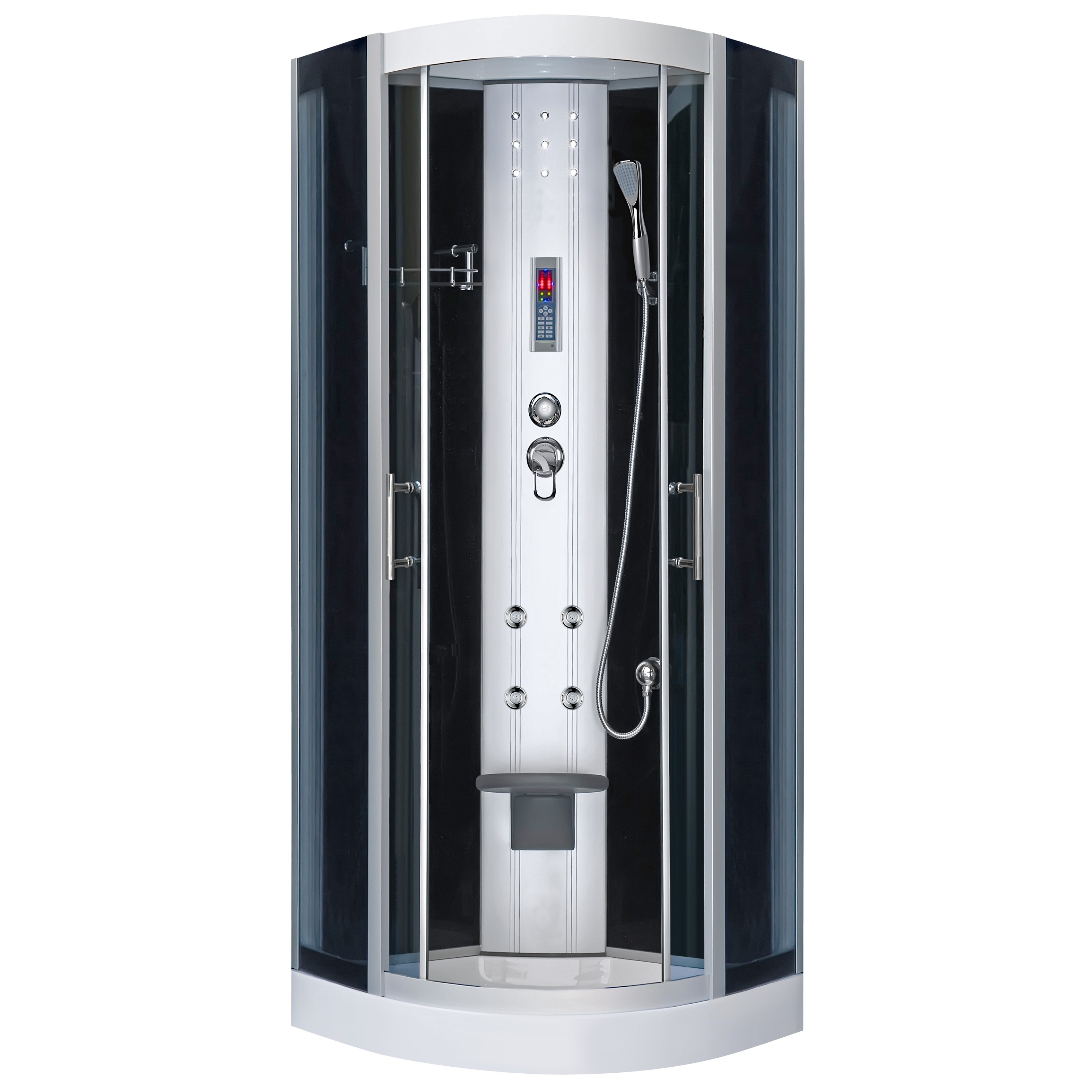 Kabina prysznicowa z hydromasażem 1/4 koła 80x80 cm Leticia Kerra