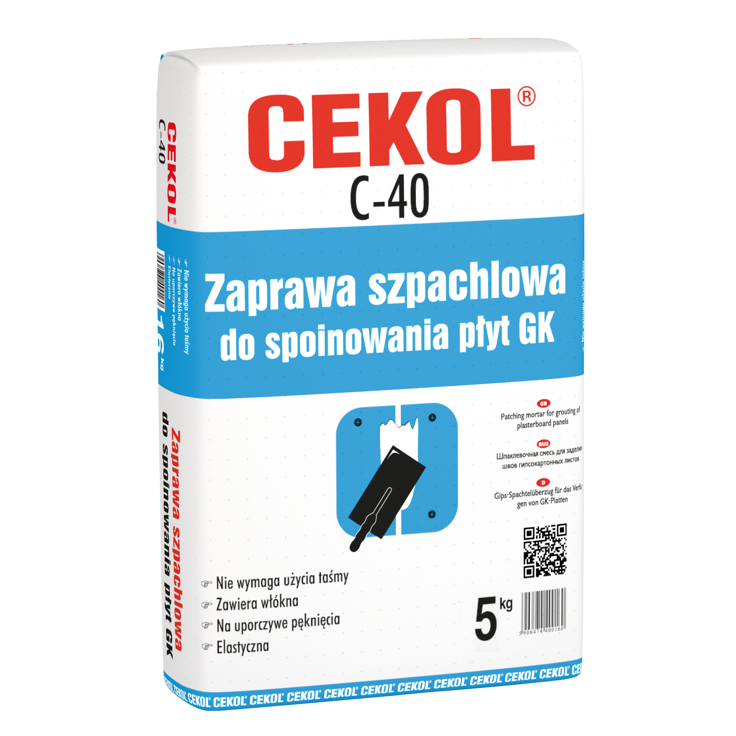 Masa do spoinowania płyt GK C-40 5 kg CEKOL