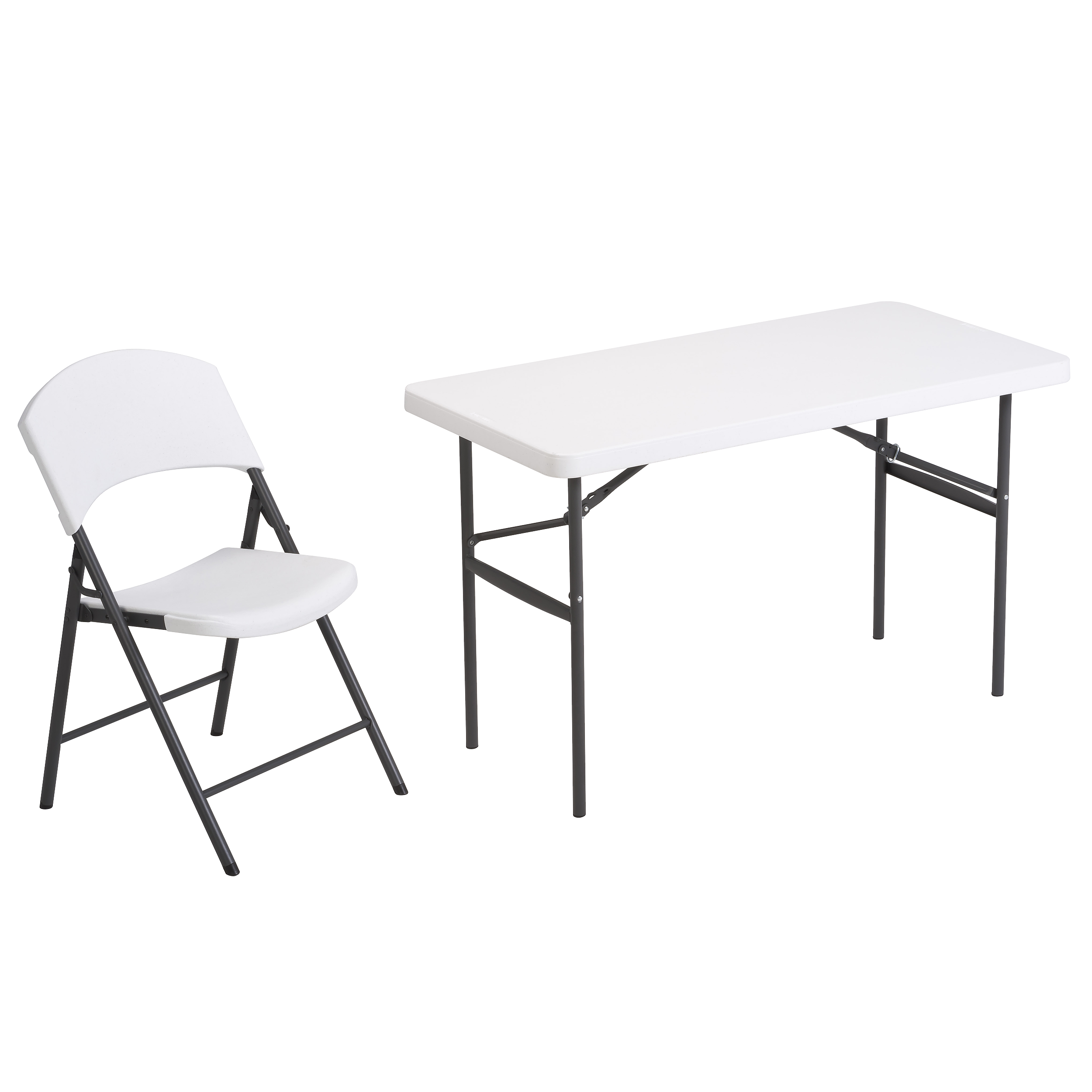 Sedia da giardino in acciaio grigio pieghevole Lifetime, seduta in polietilene bianco - 5