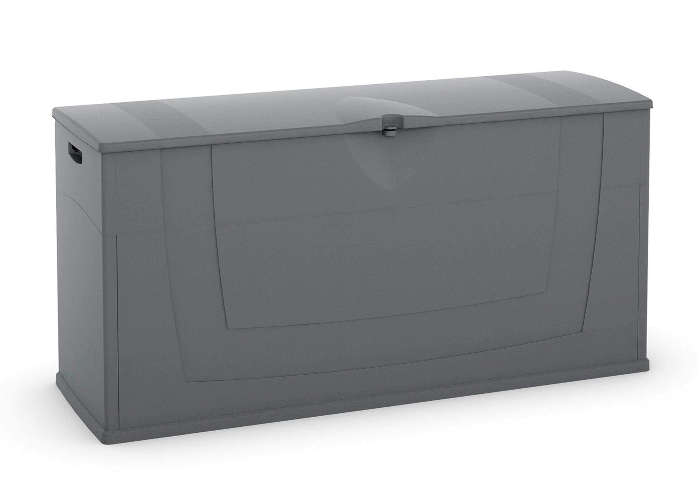 Baúl de resina en color gris de 119x58x40 cm y capacidad de 197l