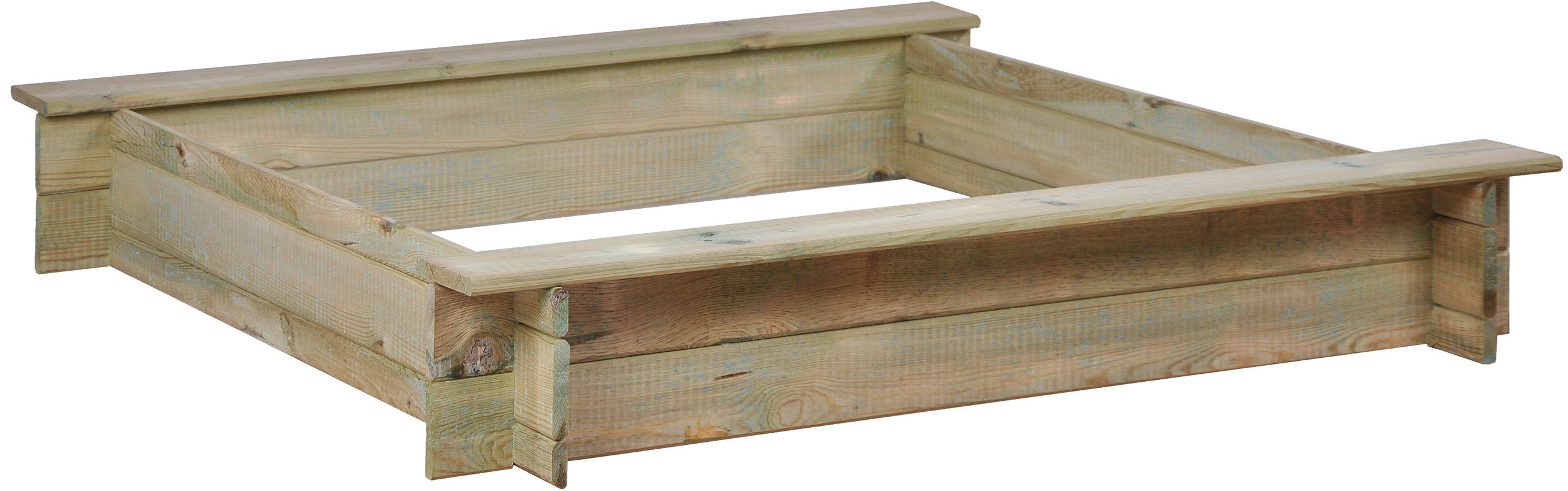 Piaskownica drewniana 120x120x19.5 cm z ławeczkami Basic Sobex