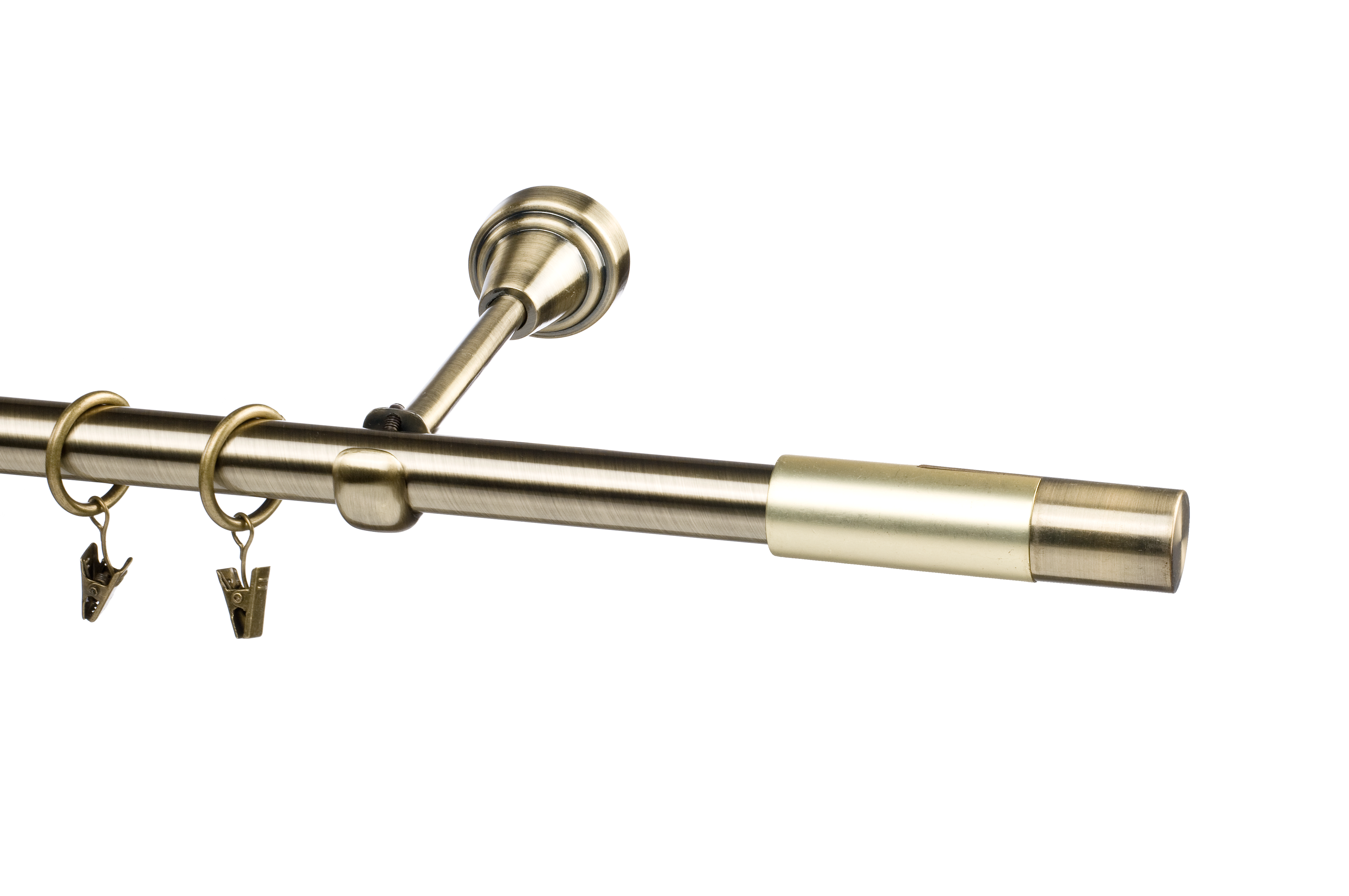 Karnisz Prado Wave 240 cm pojedynczy mosiądz 19 mm