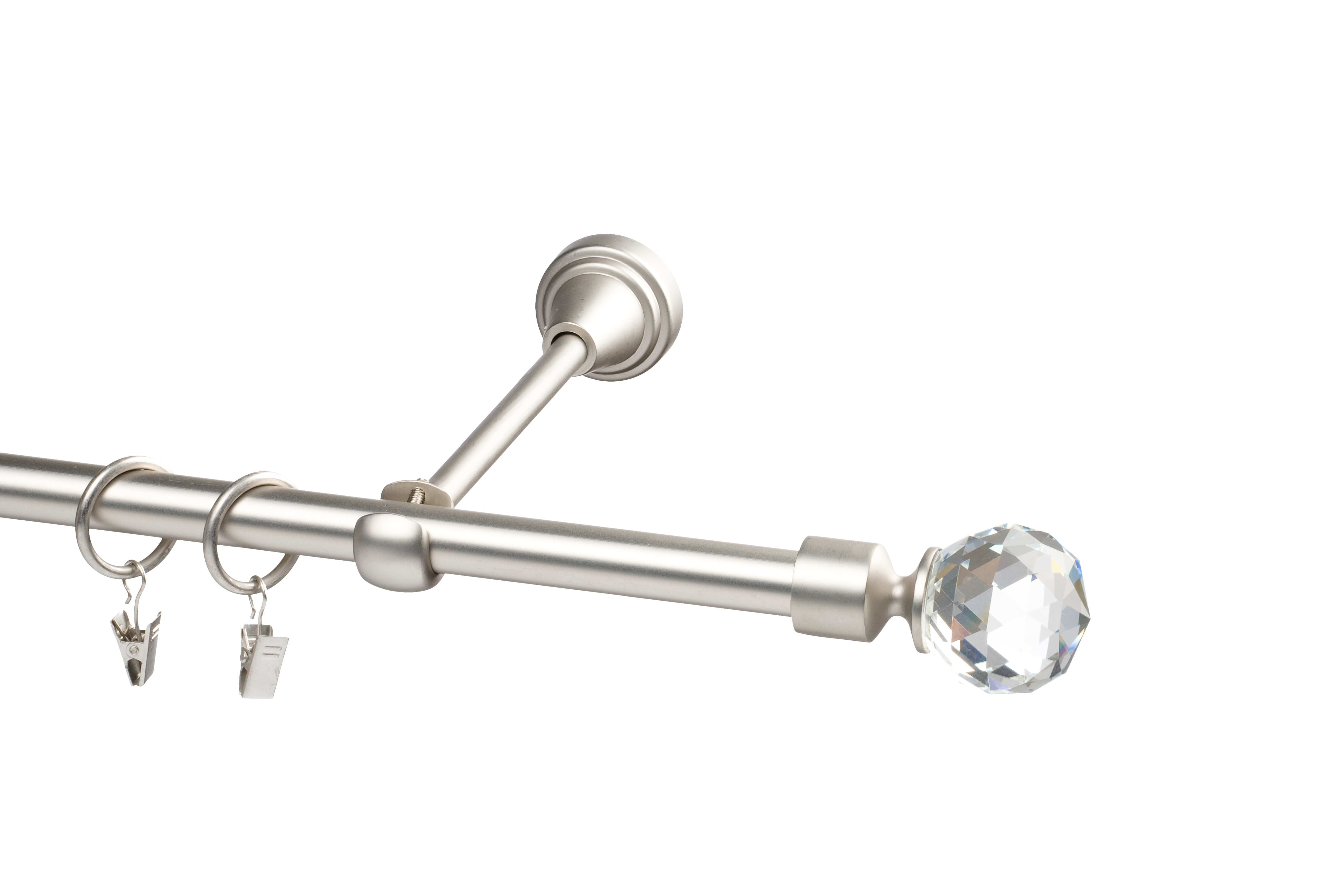 Karnisz Crystal Kula 200 cm pojedynczy chrom 16 mm