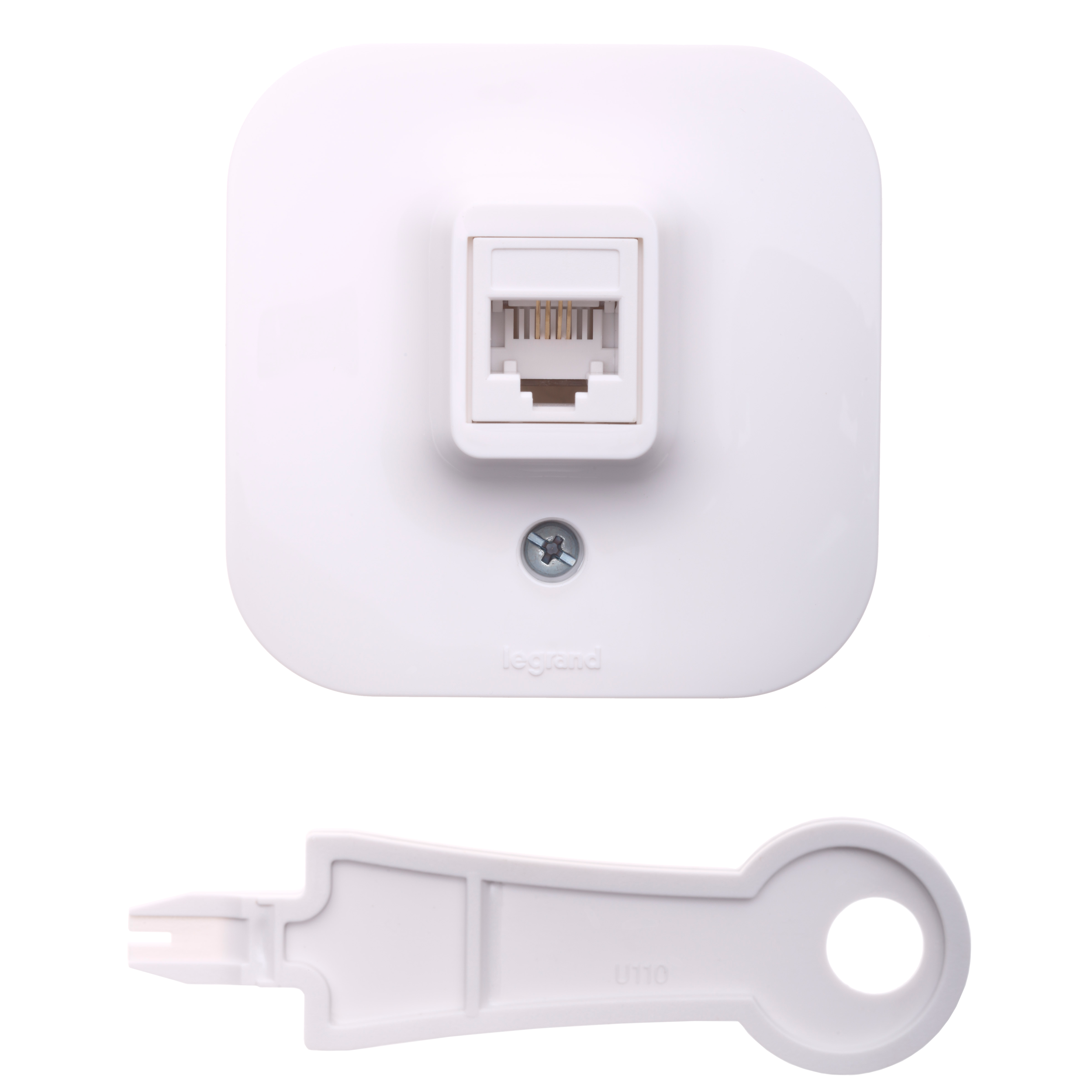 Toma de teléfono legrand forix blanco
