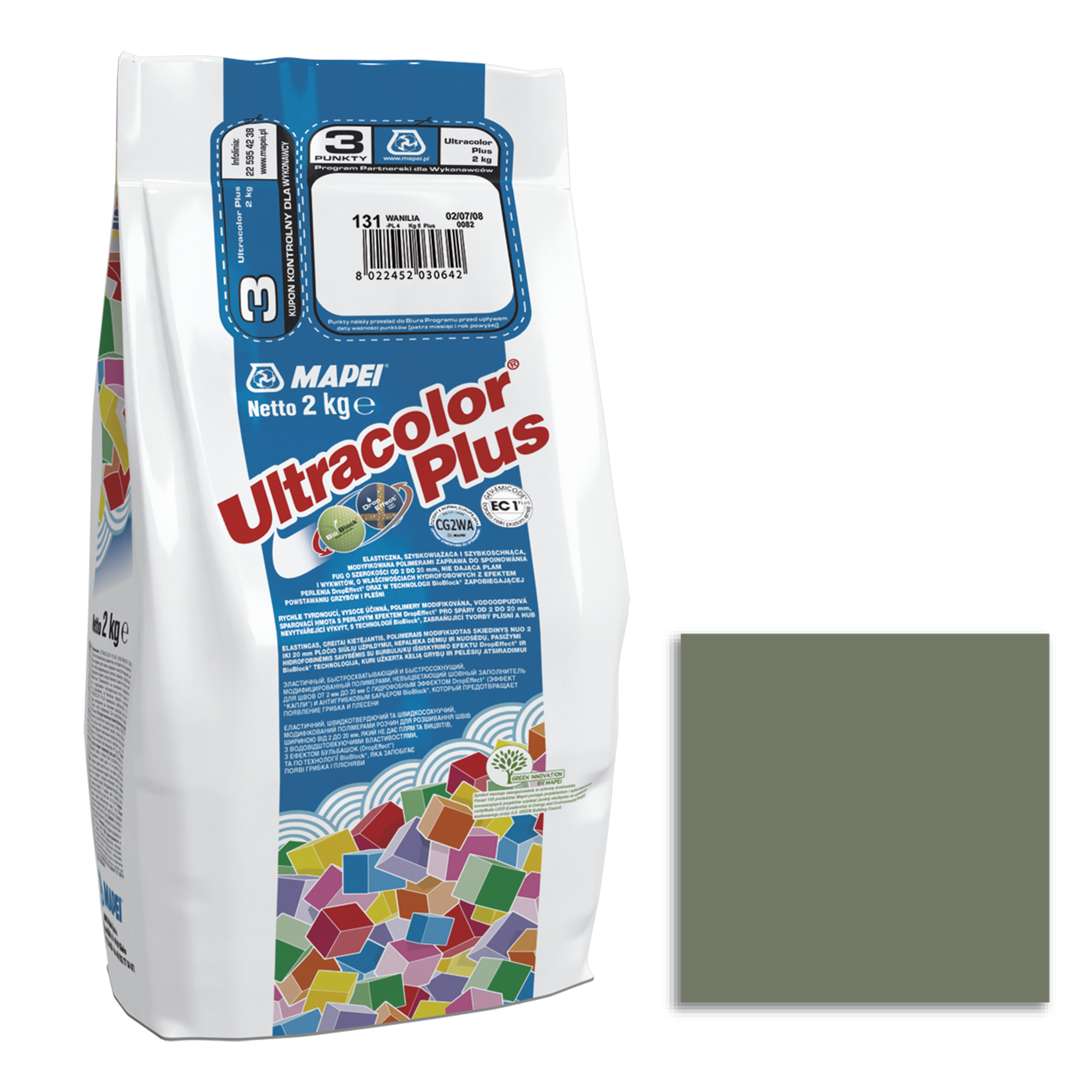 Fuga elastyczna Ultracolor 260 Oliwka 2 kg Mapei - 2