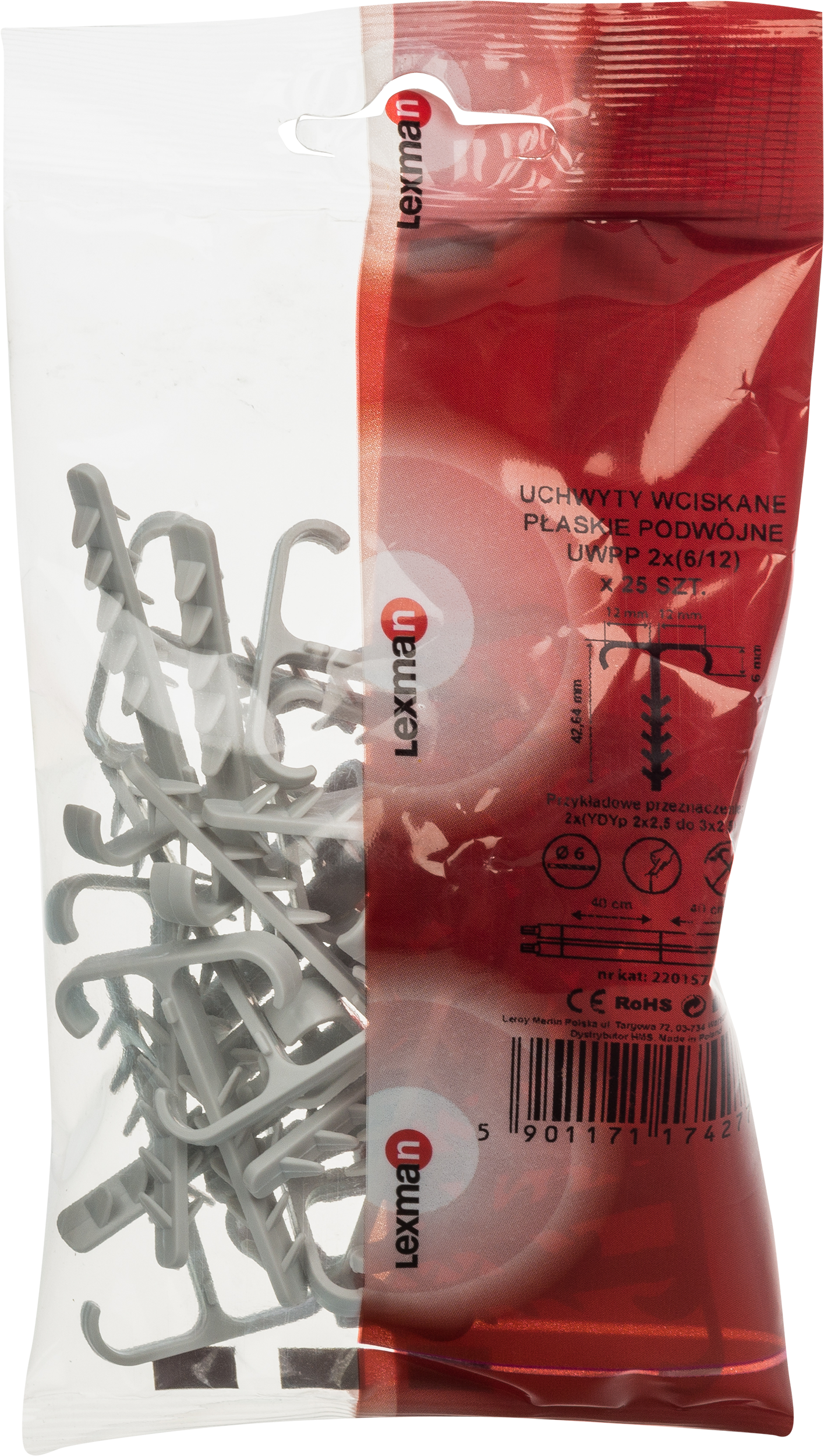 Uchwyt kablowy UWPP 2 X 6 / 12 25szt. LEXMAN - 2