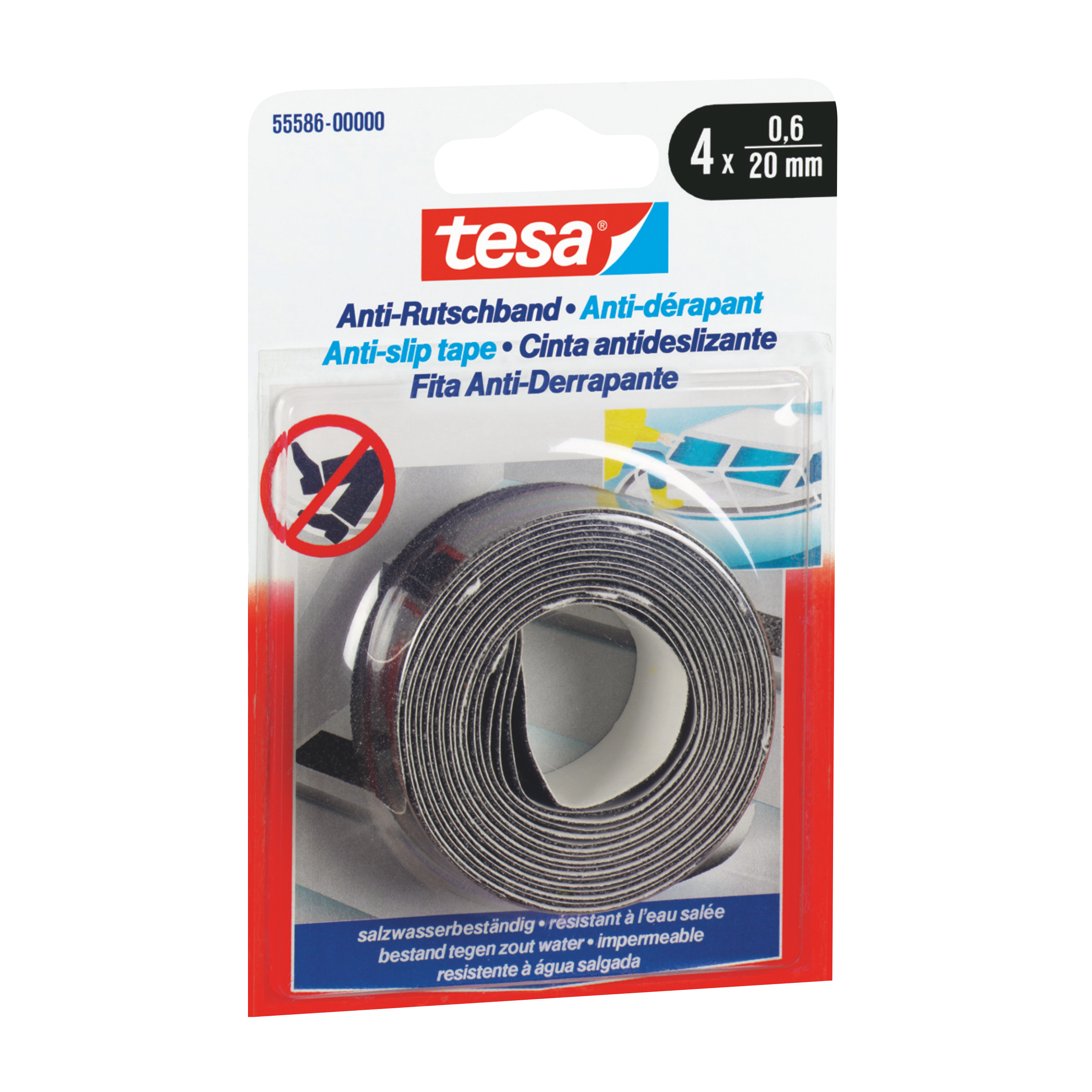 Nastro adesivo TESA antisdrucciolo per fissaggio antiscivolo nero H 20 mm x L 0.6 m, 4 pezzi - 3