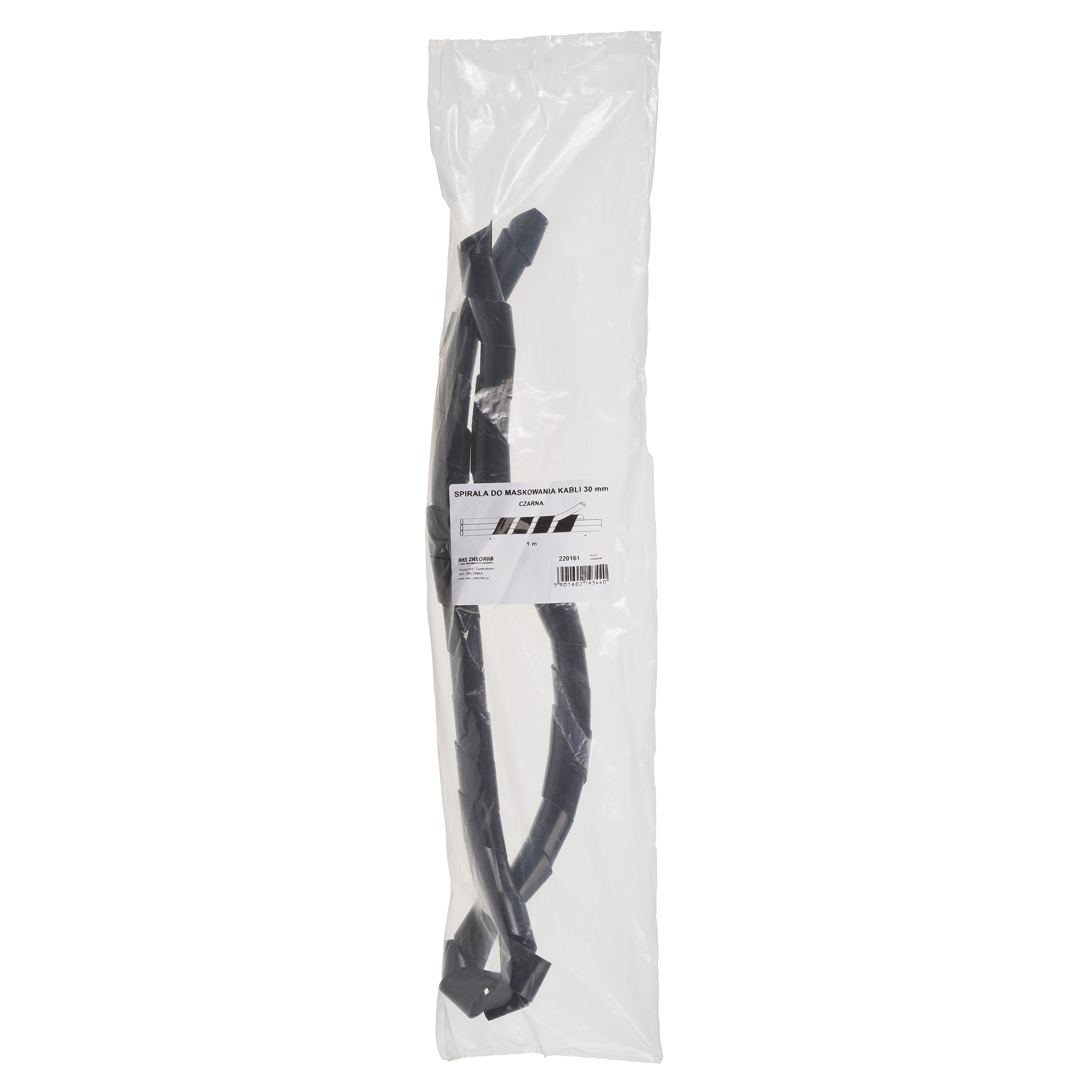 Spirala do maskowania kabli 30 mm czarna 1 m AKS ZIELONKA