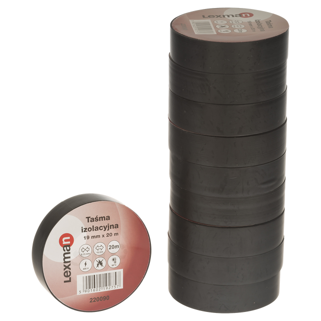 Taśma izolacyjna 19 mm x 20 m czarna F619222 LEXMAN