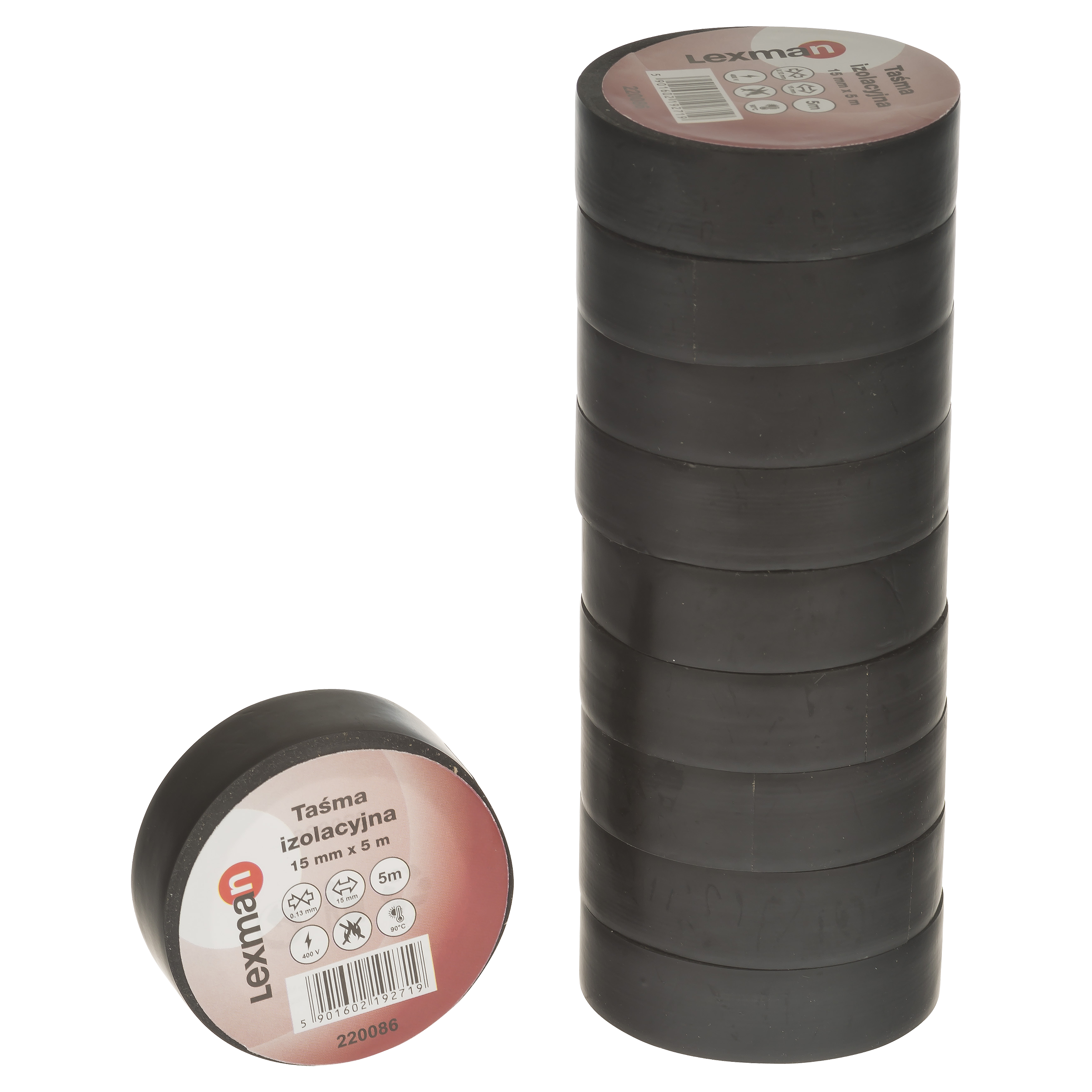Taśma izolacyjna 15 mm X 5 m czarna 220086 LEXMAN