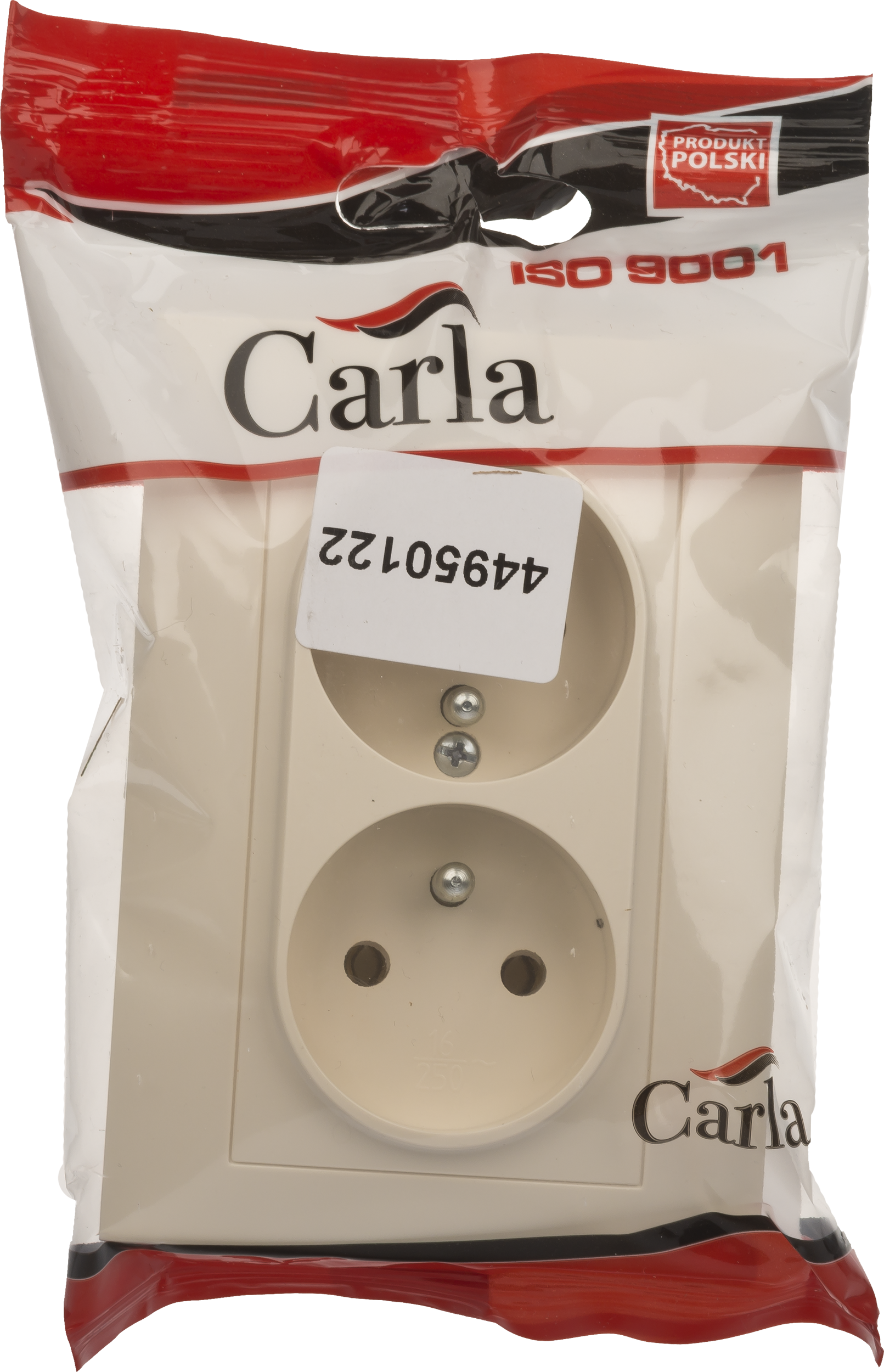 Gniazdo podwójne bez uzienienia CARLA Kremowy ELEKTRO-PLAST - 2